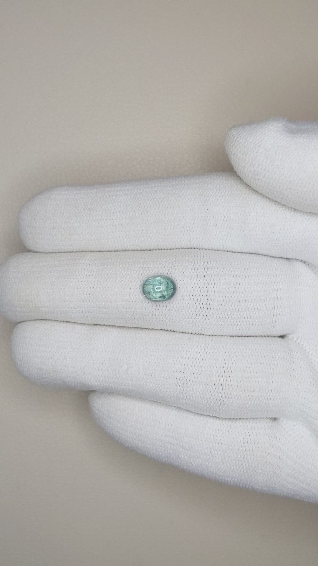1.28 Ct. Greenish Blue Cabochon Sapphire from Montana Size Video