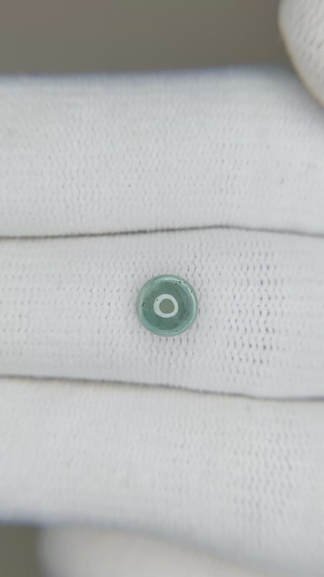 1.31 Ct. Bluish Green Cabochon Sapphire from Montana Size Video