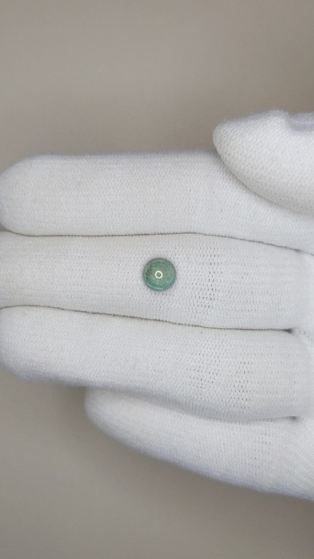 1.31 Ct. Bluish Green Cabochon Sapphire from Montana Size Video