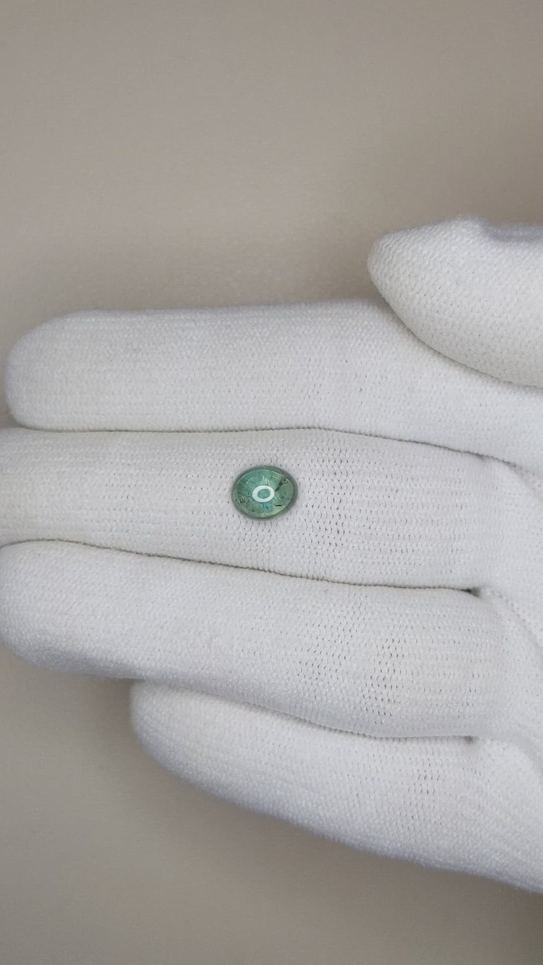 1.63 Ct. Bluish Green Cabochon Sapphire from Montana Size Video