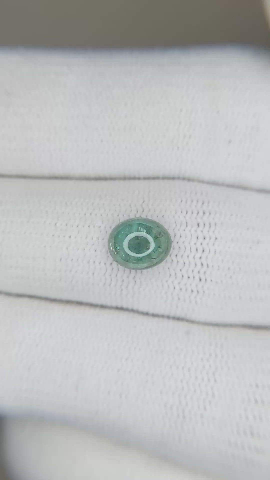 1.63 Ct. Bluish Green Cabochon Sapphire from Montana Size Video