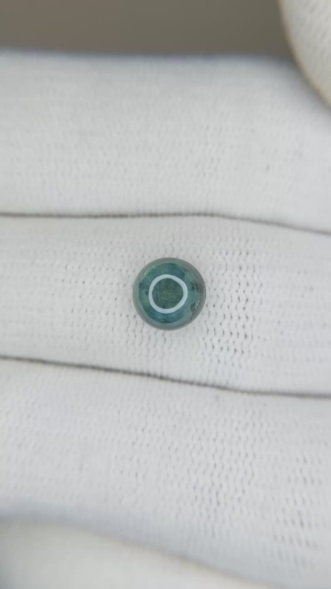 1.77 Ct. Bluish Green Cabochon Sapphire from Montana Size Video