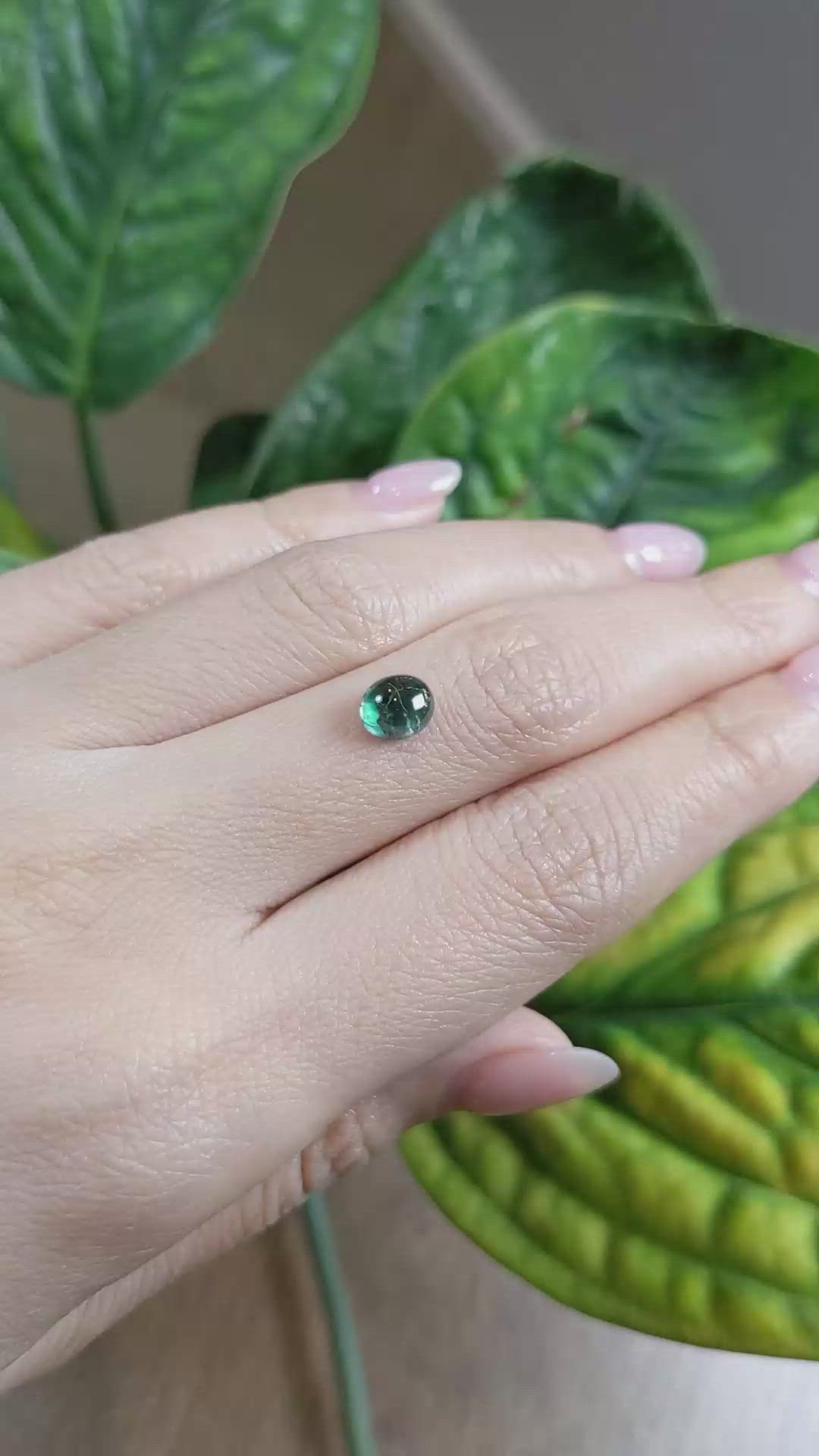 2.10 Ct. Bluish Green Cabochon Sapphire from Montana Size Video