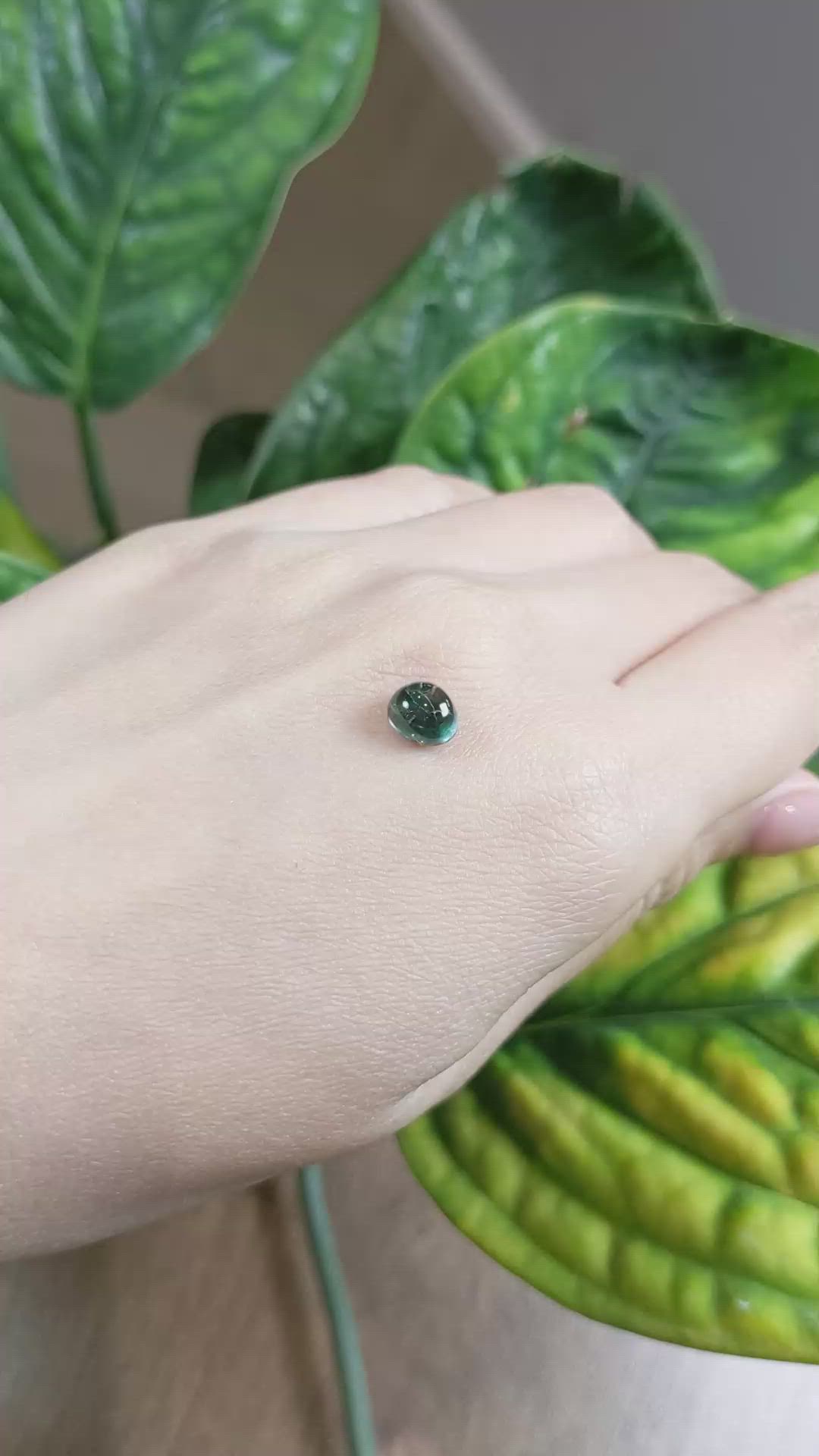 2.10 Ct. Bluish Green Cabochon Sapphire from Montana Size Video