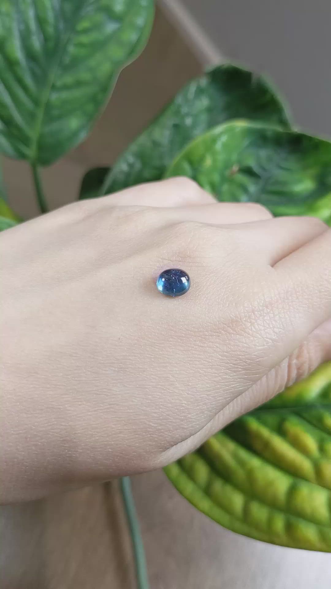 2.20 Ct. Blue Cabochon Sapphire from Montana Size Video