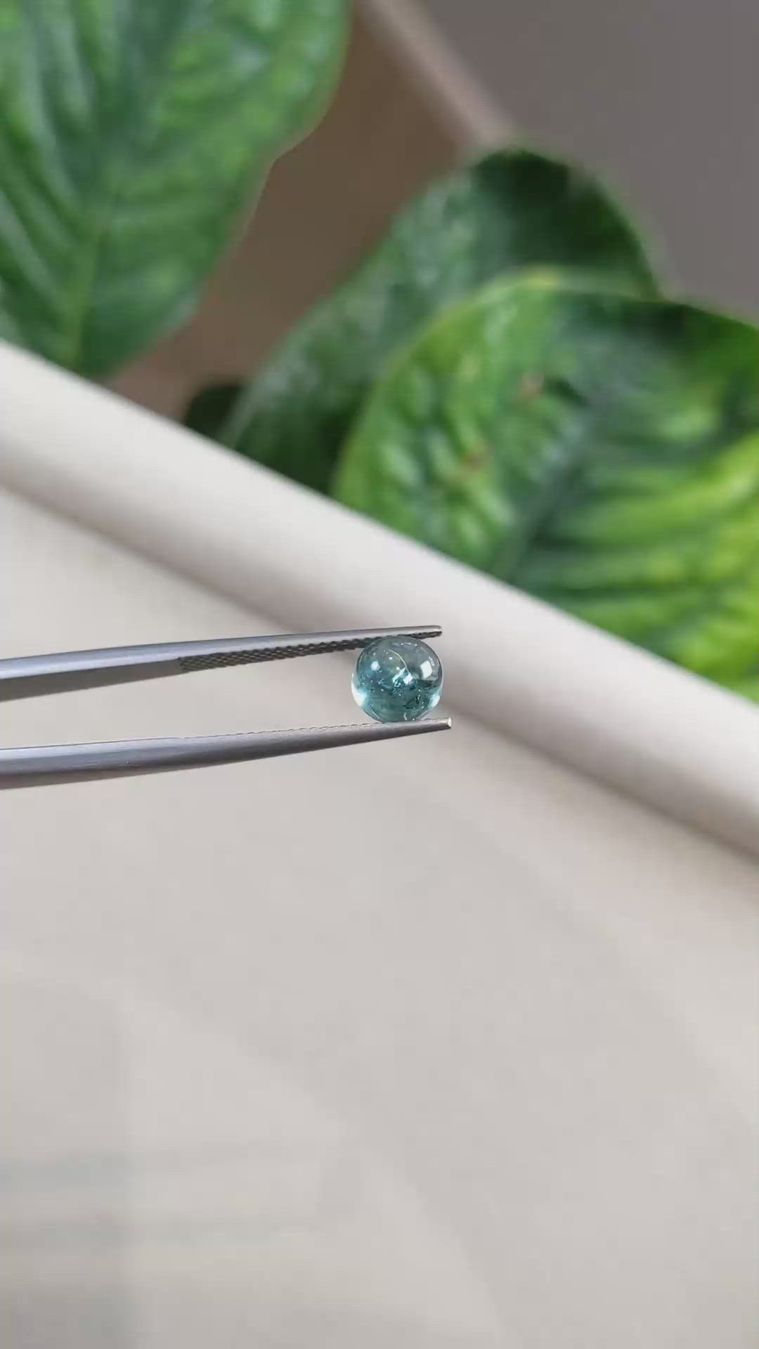 2.45 Ct. Bluish Green Cabochon Sapphire from Montana Size Video
