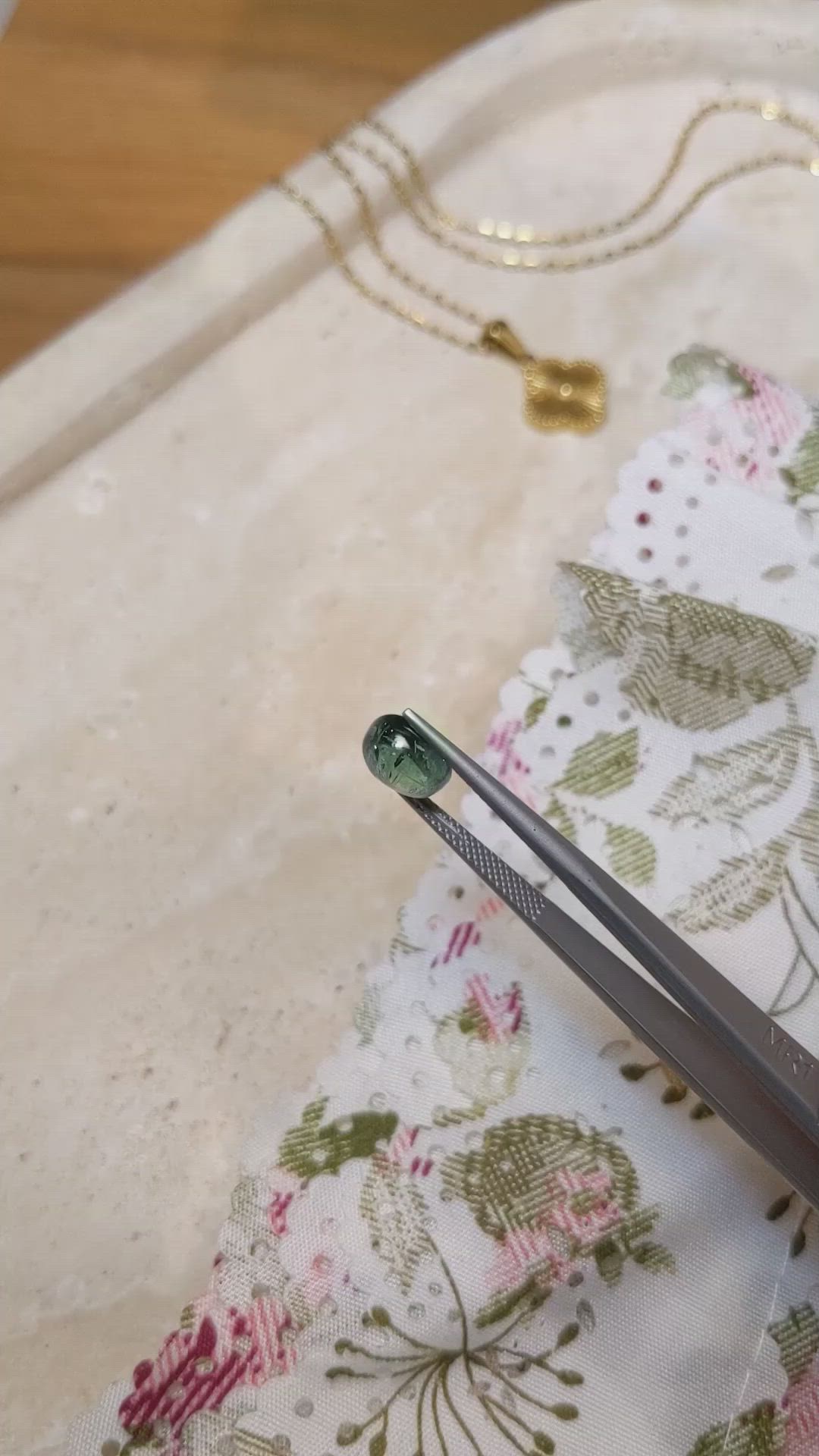 2.87 Ct. Bluish Green Cabochon Sapphire from Montana Size Video