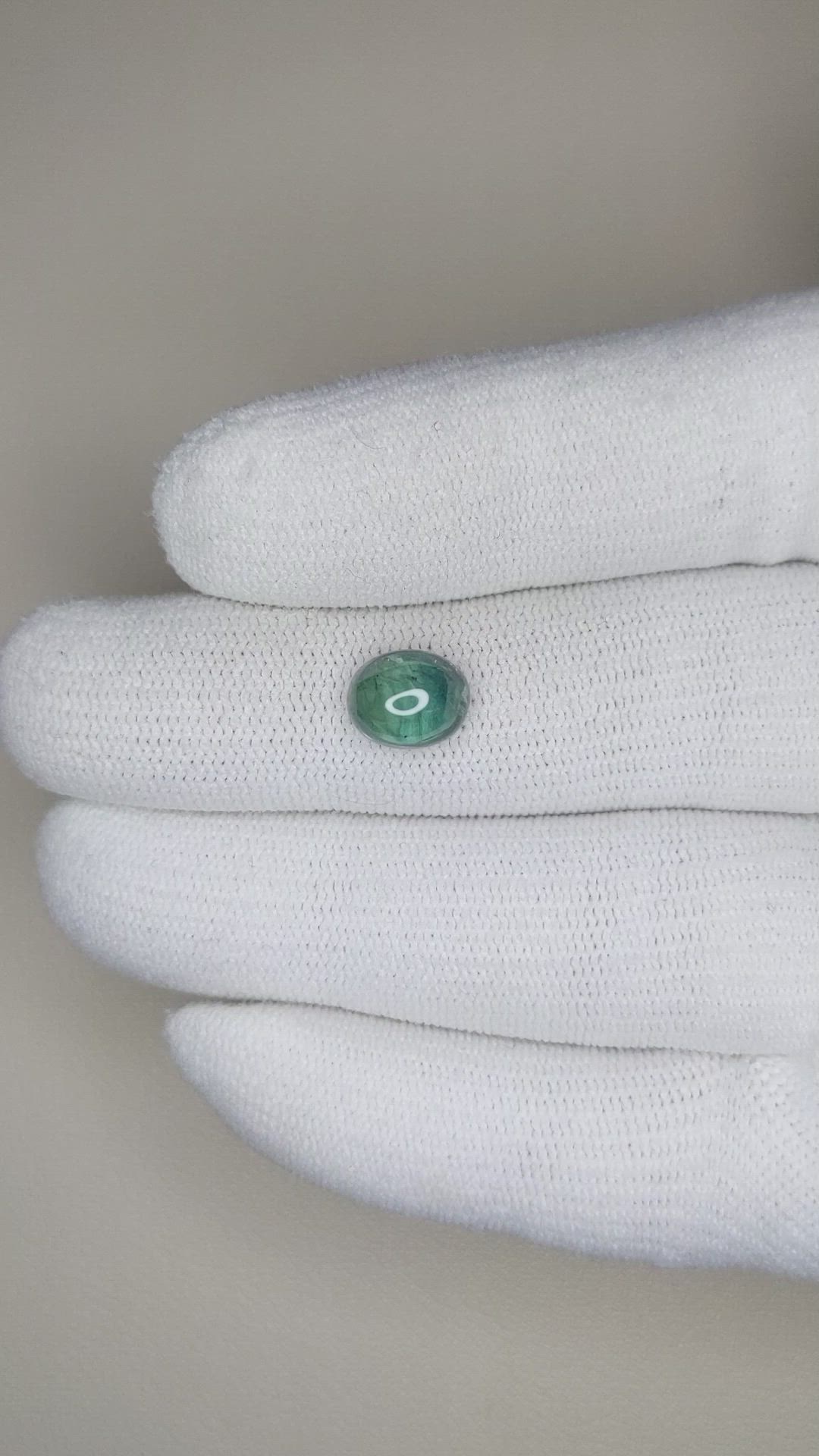 2.87 Ct. Bluish Green Cabochon Sapphire from Montana Size Video