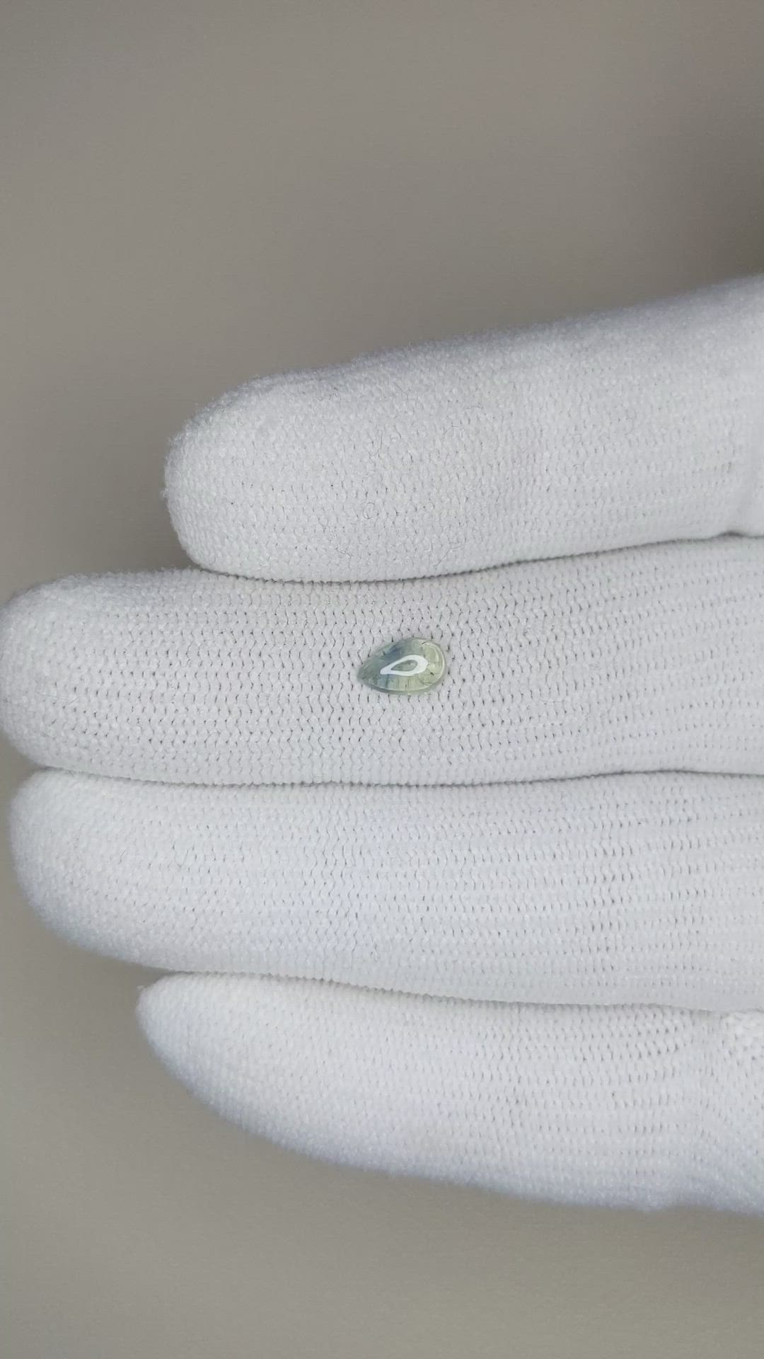 0.50 Ct. Bluish Green Cabochon Sapphire from Montana Size Video