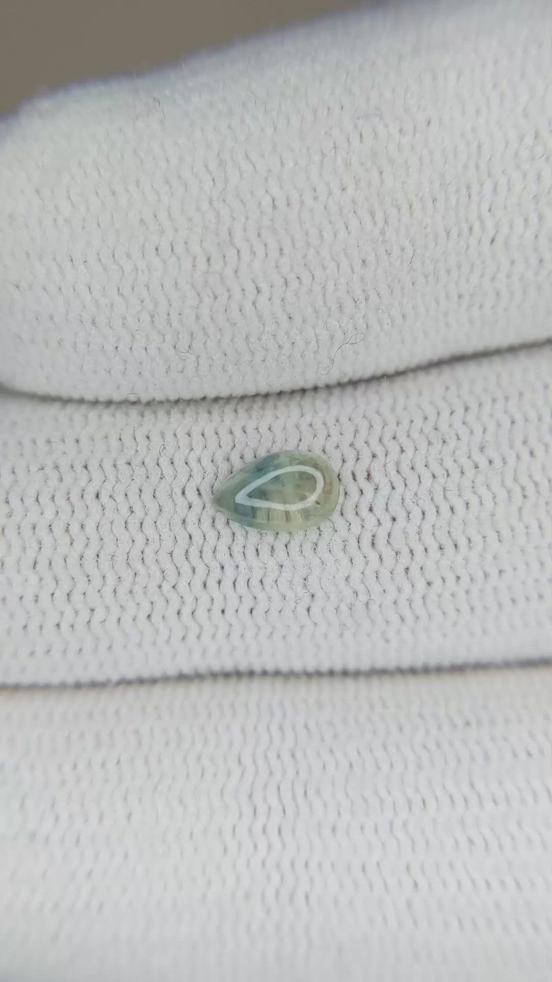 0.50 Ct. Bluish Green Cabochon Sapphire from Montana Size Video