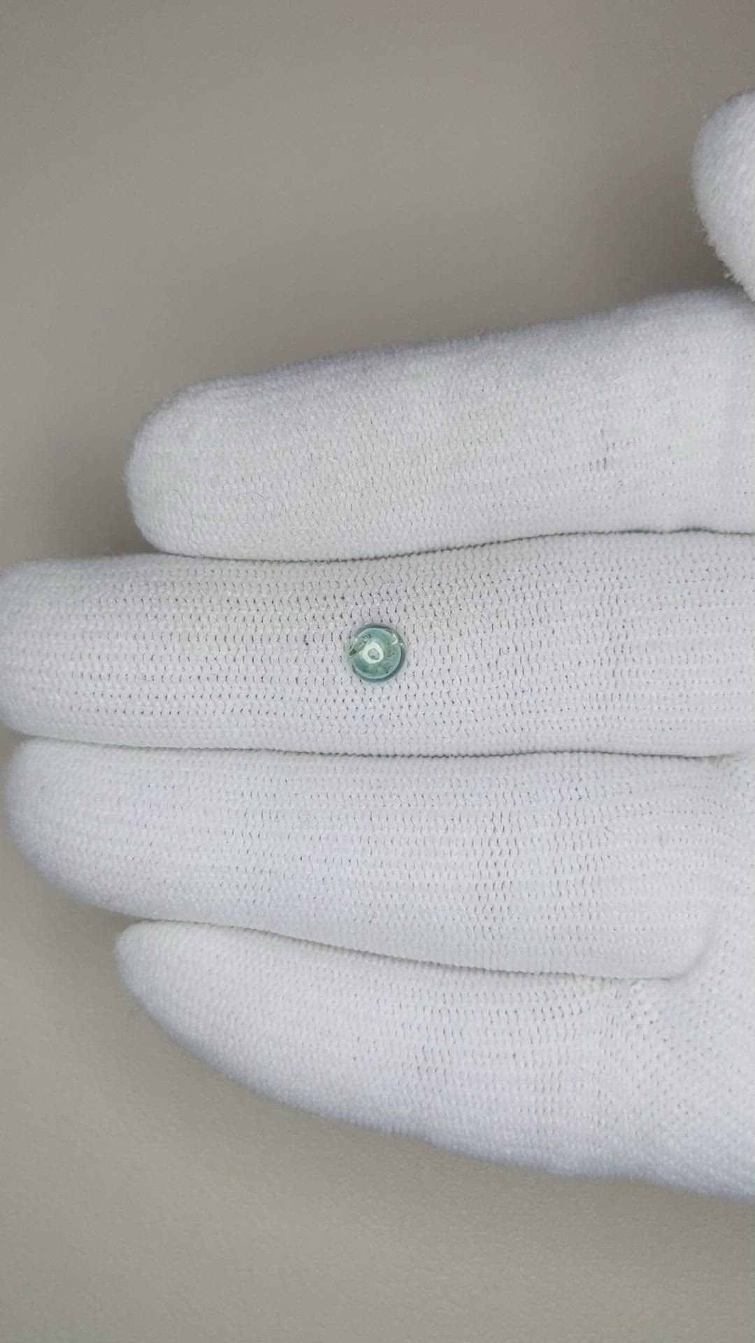 0.51 Ct. Greenish Blue Cabochon Sapphire from Montana Size Video