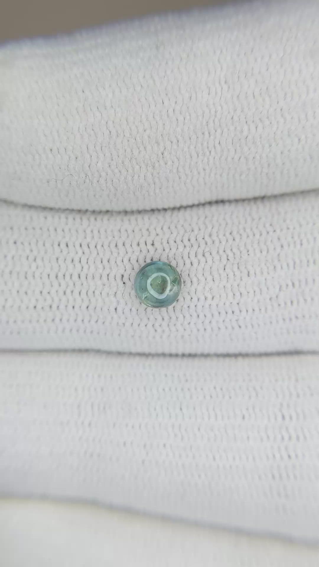 0.51 Ct. Greenish Blue Cabochon Sapphire from Montana Size Video