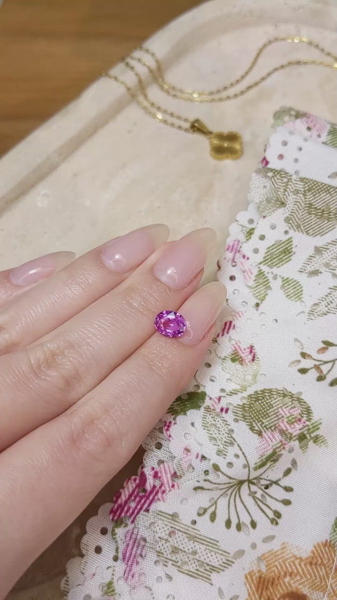 1.65 Ct. Purplish Pink Sapphire from Ceylon (Sri Lanka) Size Video