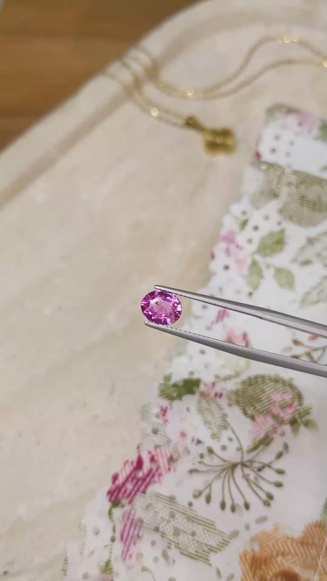 1.65 Ct. Purplish Pink Sapphire from Ceylon (Sri Lanka) Size Video