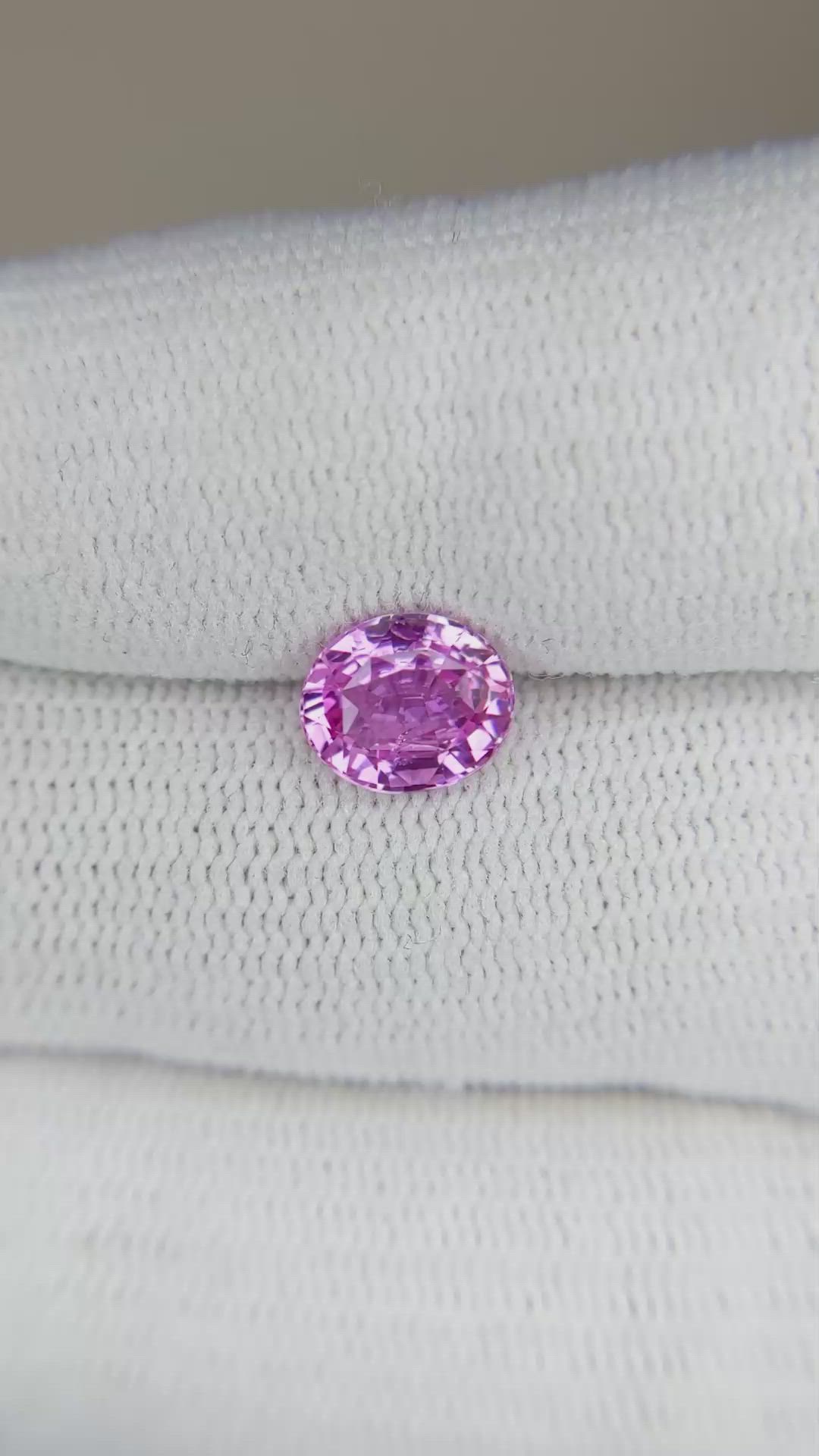 1.65 Ct. Purplish Pink Sapphire from Ceylon (Sri Lanka) Size Video