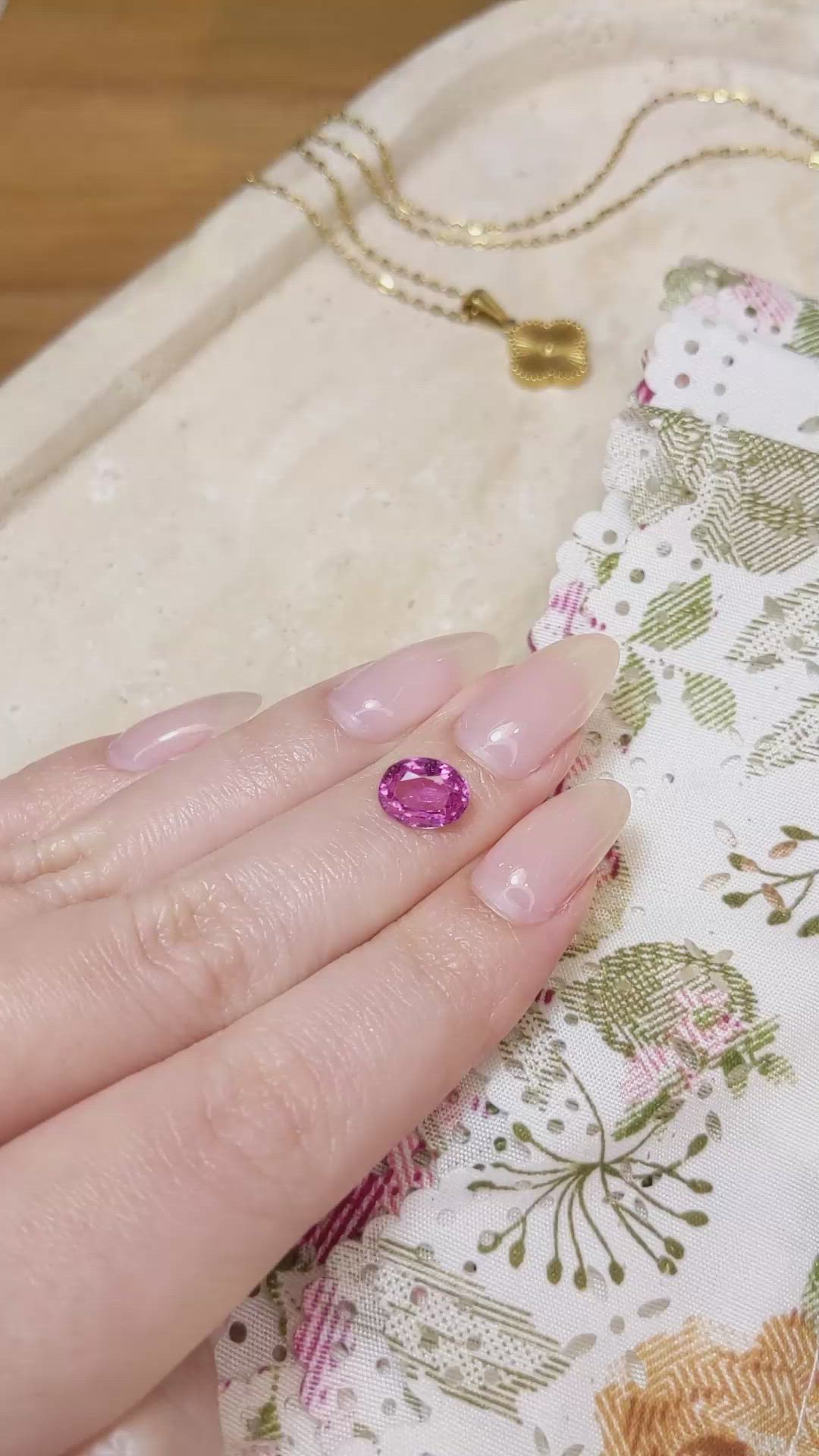 2.05 Ct. Pink Sapphire from Ceylon (Sri Lanka) Size Video