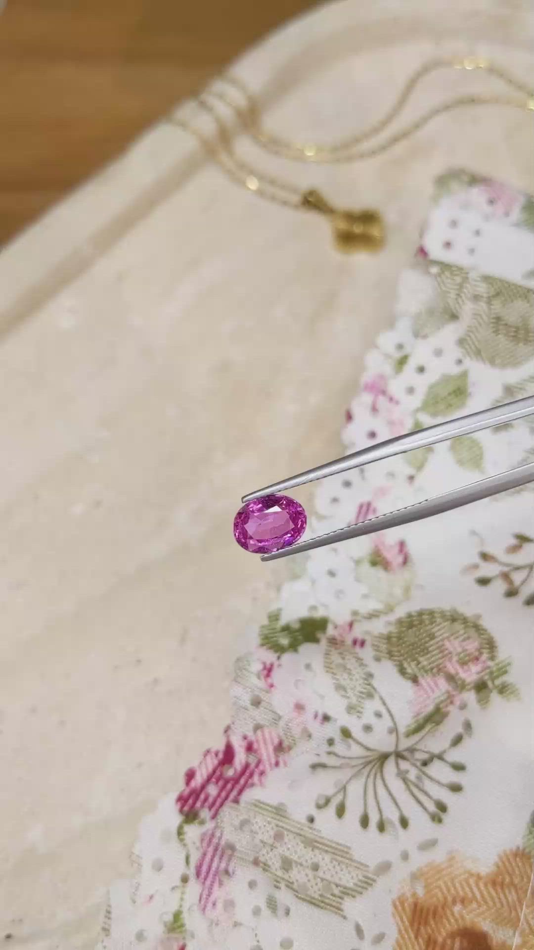 2.05 Ct. Pink Sapphire from Ceylon (Sri Lanka) Size Video