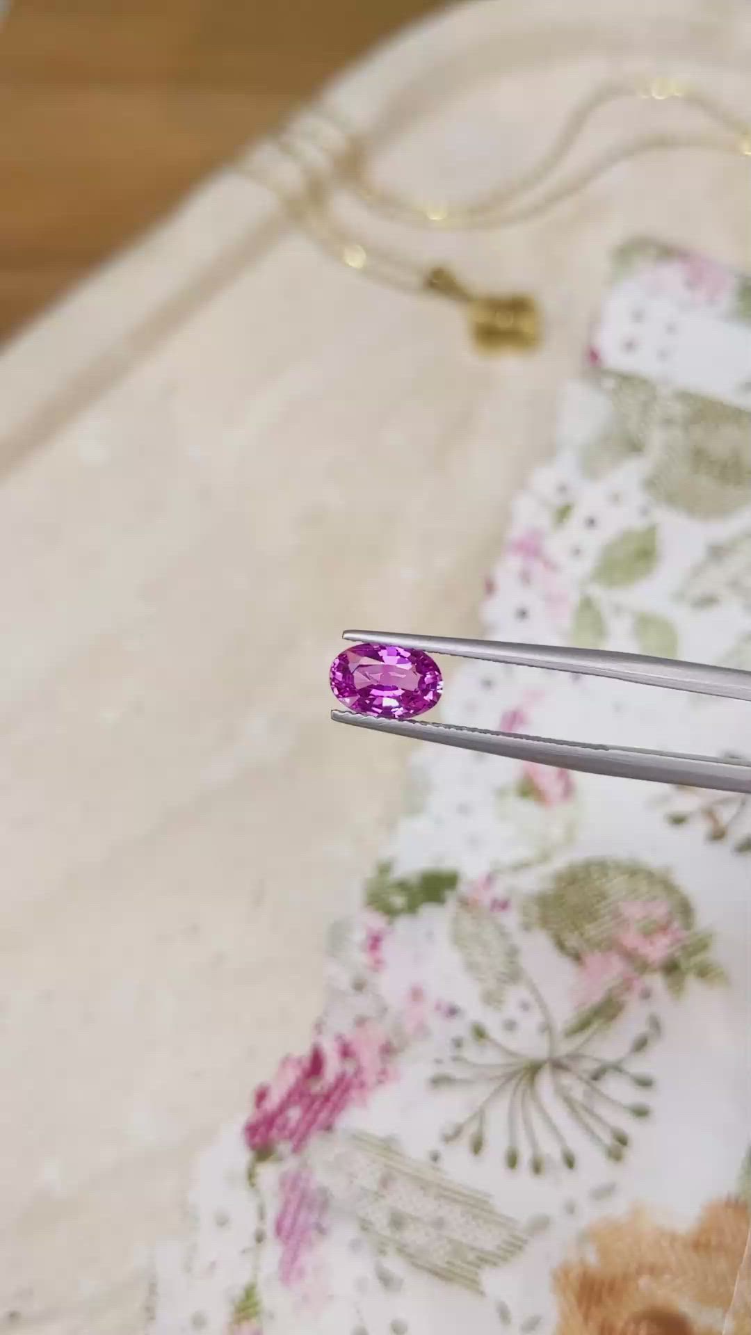1.47 Ct. Purplish Pink Sapphire from Ceylon (Sri Lanka) Size Video