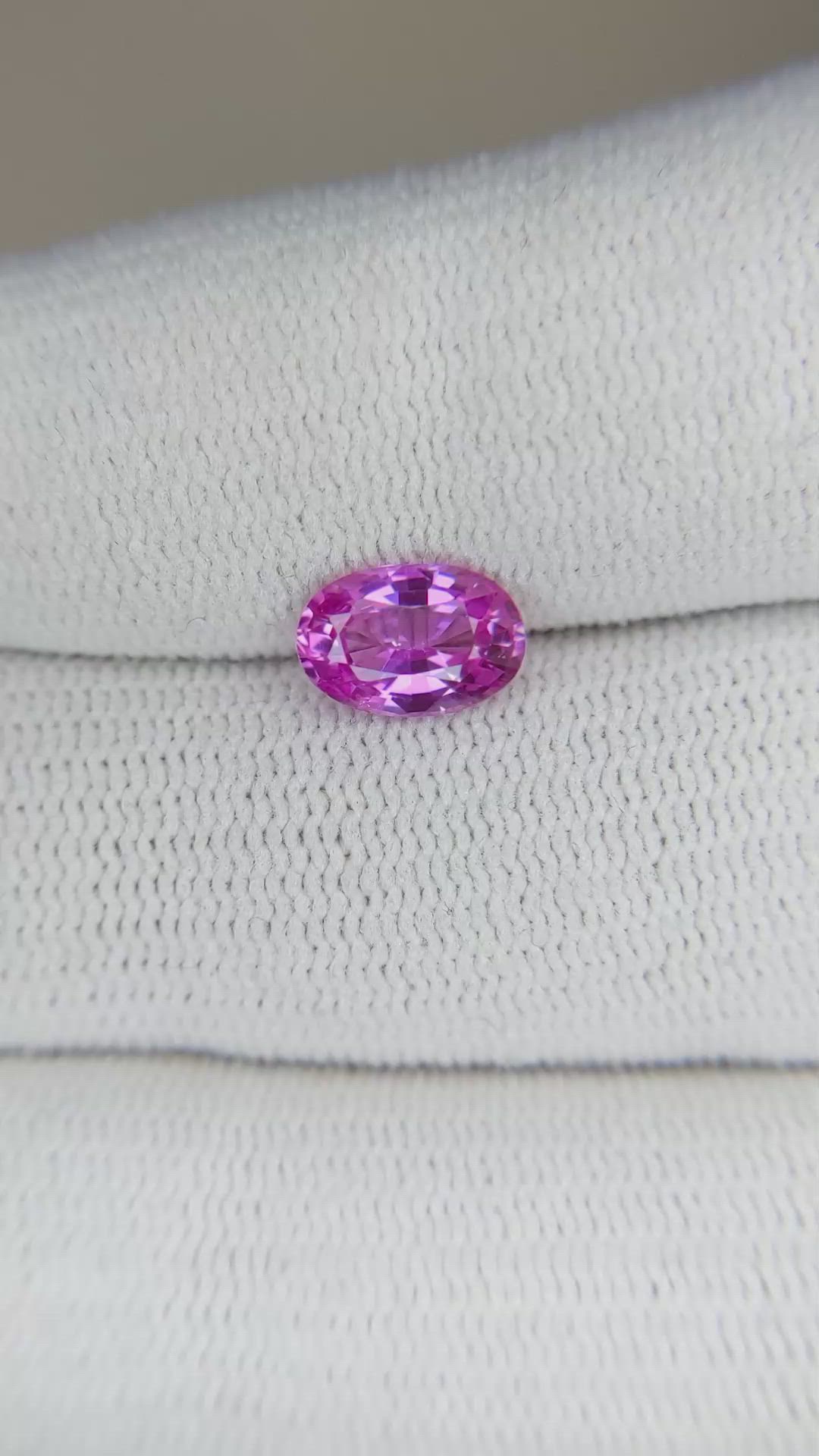 1.47 Ct. Purplish Pink Sapphire from Ceylon (Sri Lanka) Size Video