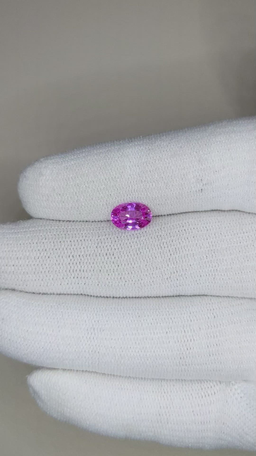 1.47 Ct. Purplish Pink Sapphire from Ceylon (Sri Lanka) Size Video