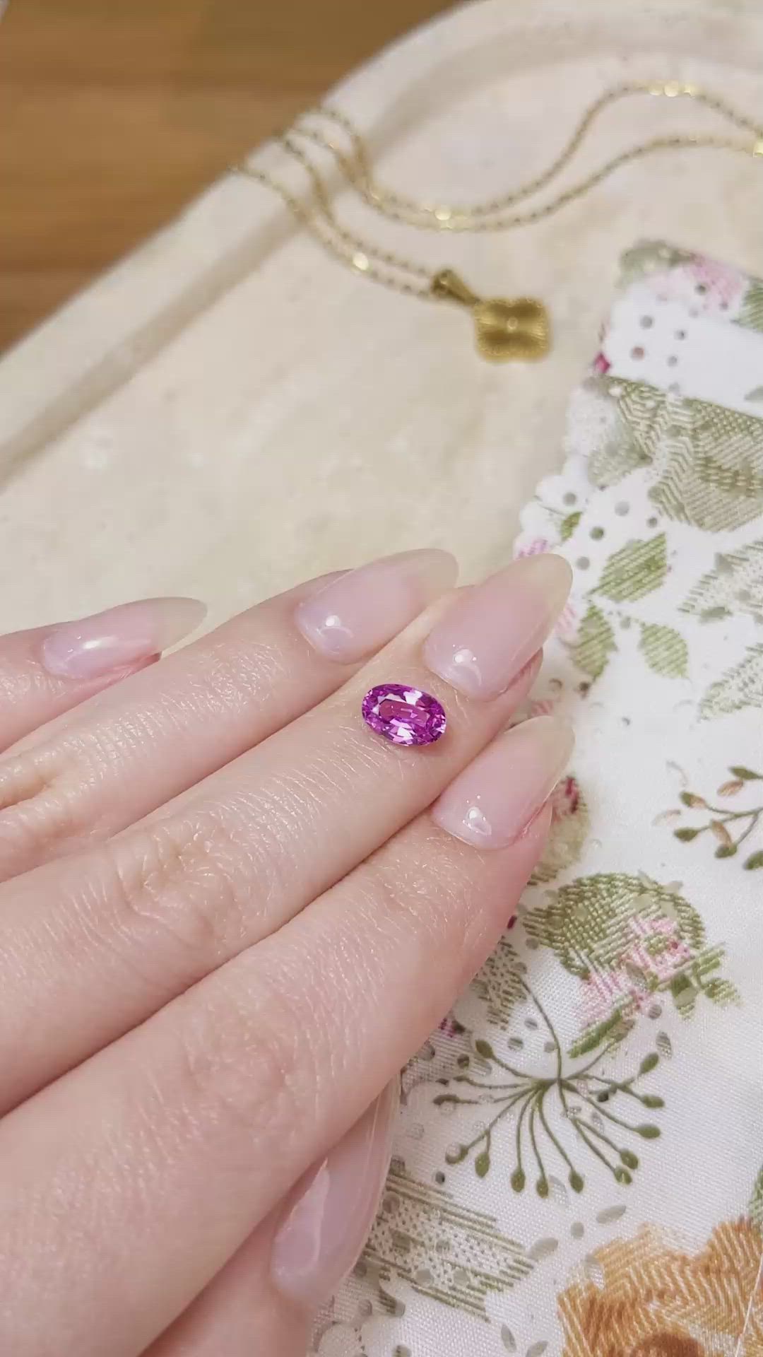 1.47 Ct. Purplish Pink Sapphire from Ceylon (Sri Lanka) Size Video