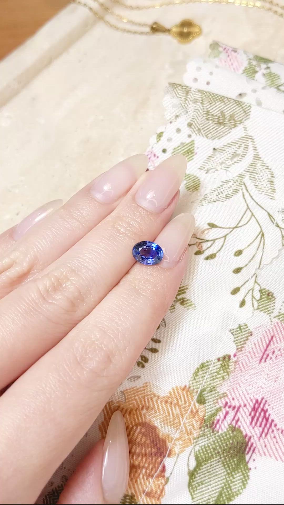 1.87 Ct. Blue Sapphire from Ceylon (Sri Lanka) Size Video