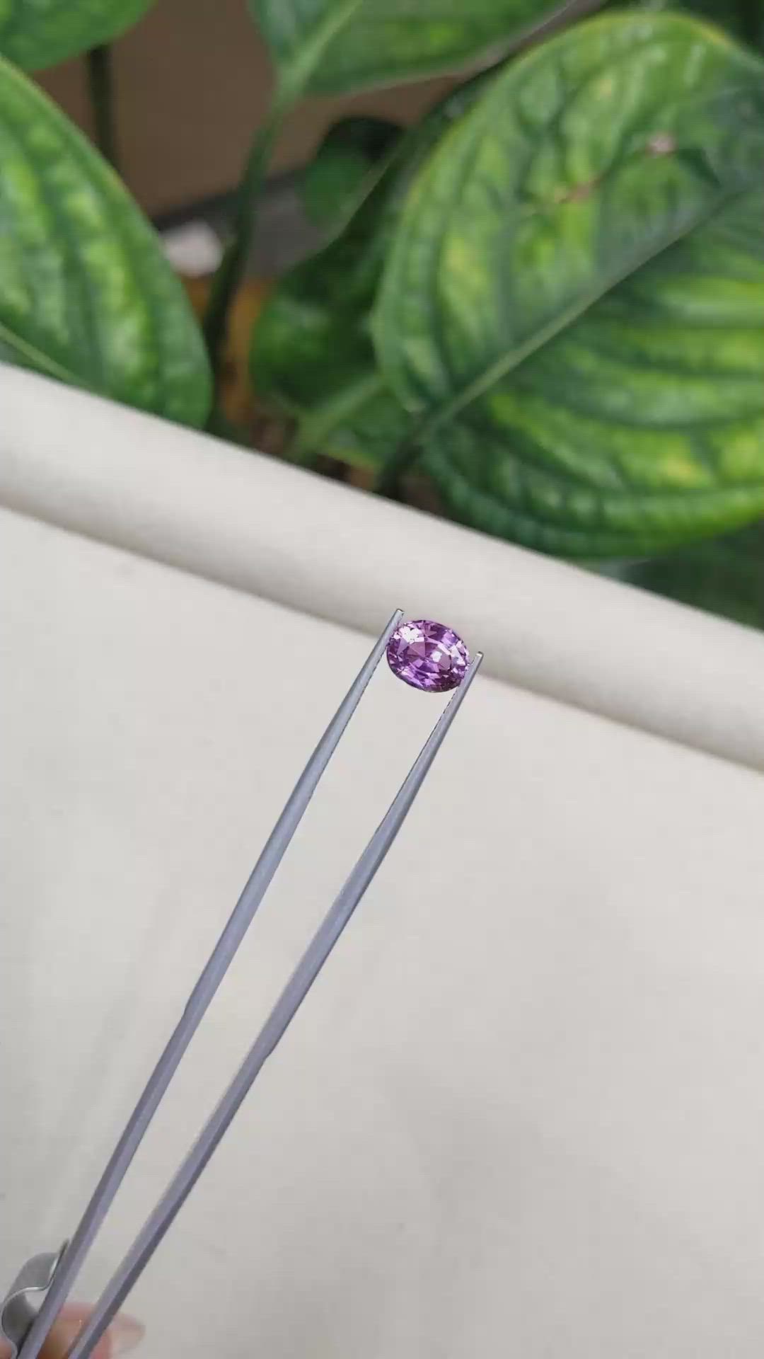 2.16 Ct. Pinkish Purple Sapphire from Ceylon (Sri Lanka) Size Video