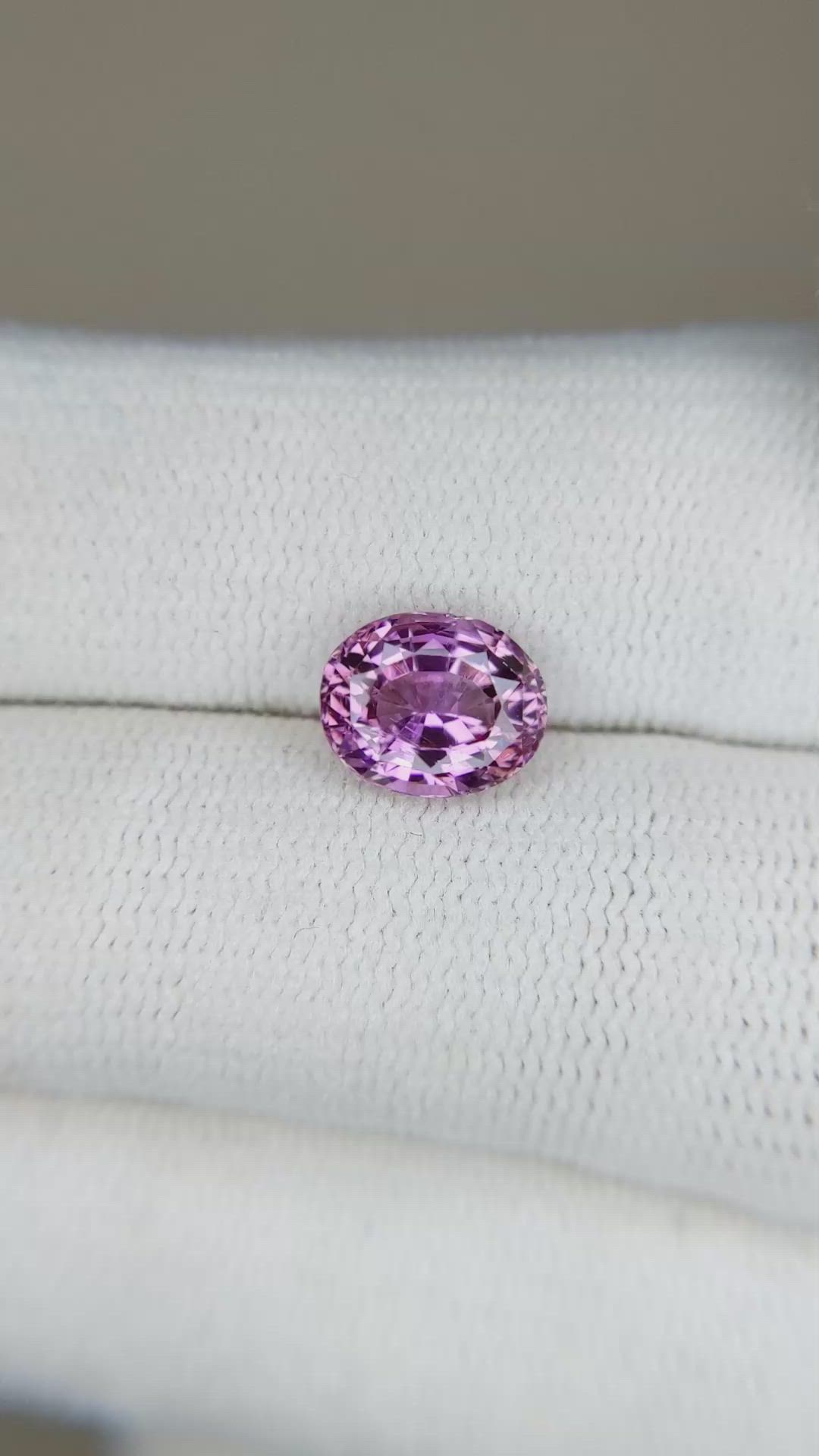 2.16 Ct. Pinkish Purple Sapphire from Ceylon (Sri Lanka) Size Video