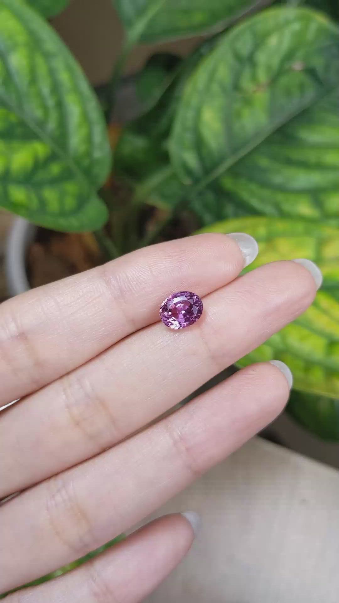 2.16 Ct. Pinkish Purple Sapphire from Ceylon (Sri Lanka) Size Video
