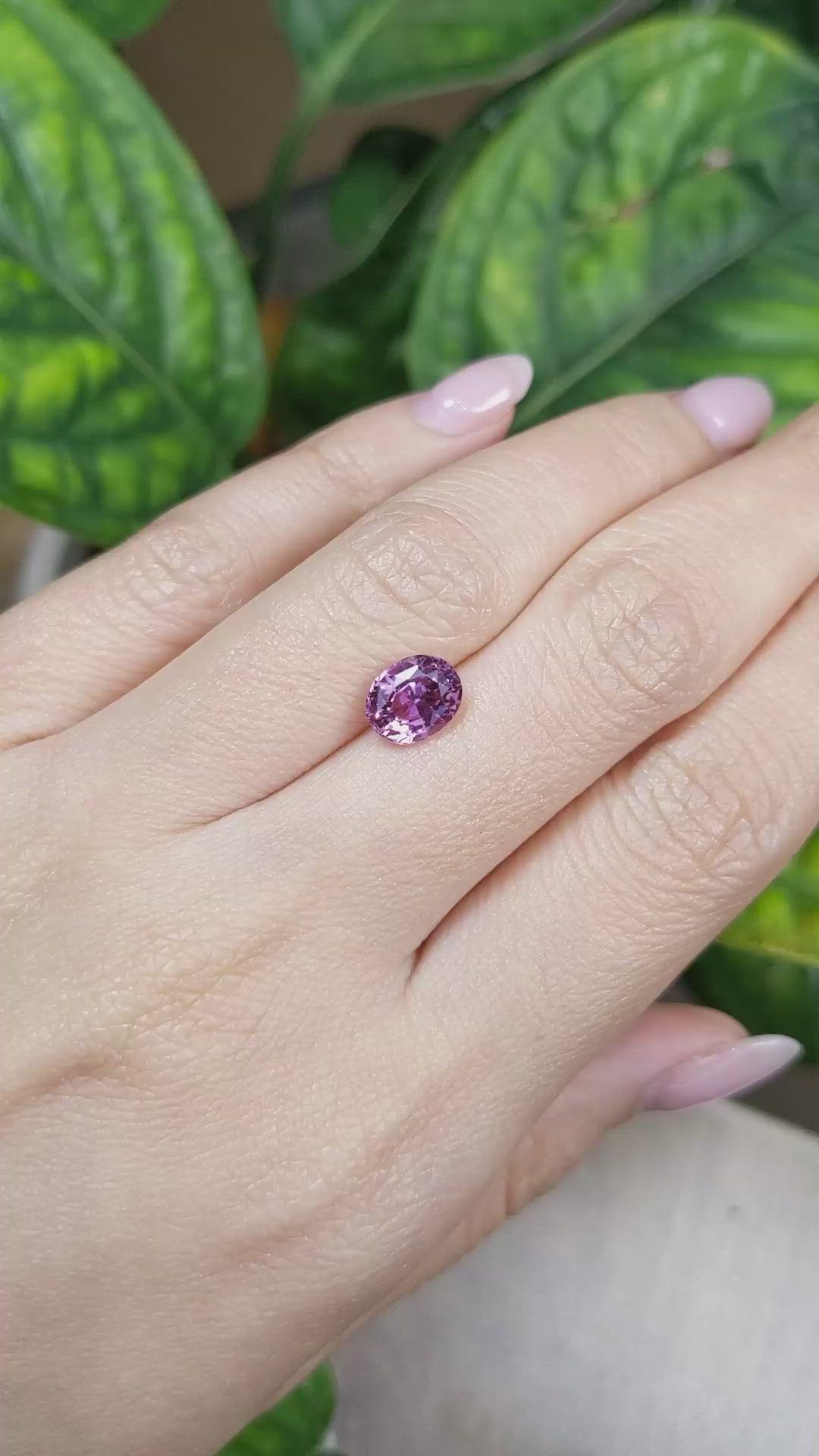2.16 Ct. Pinkish Purple Sapphire from Ceylon (Sri Lanka) Size Video