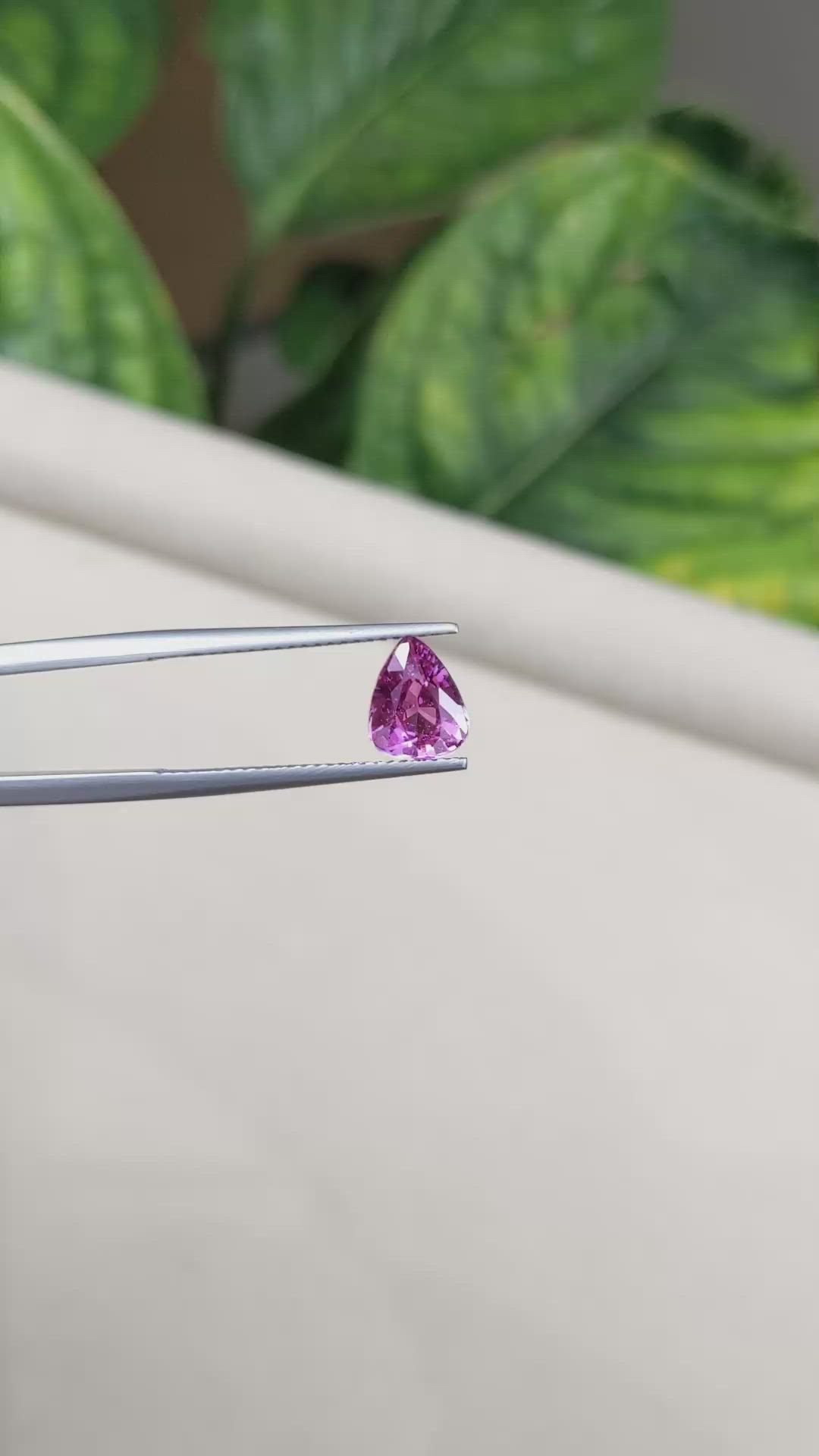 1.67 Ct. Purplish Pink Sapphire from Ceylon (Sri Lanka) Size Video