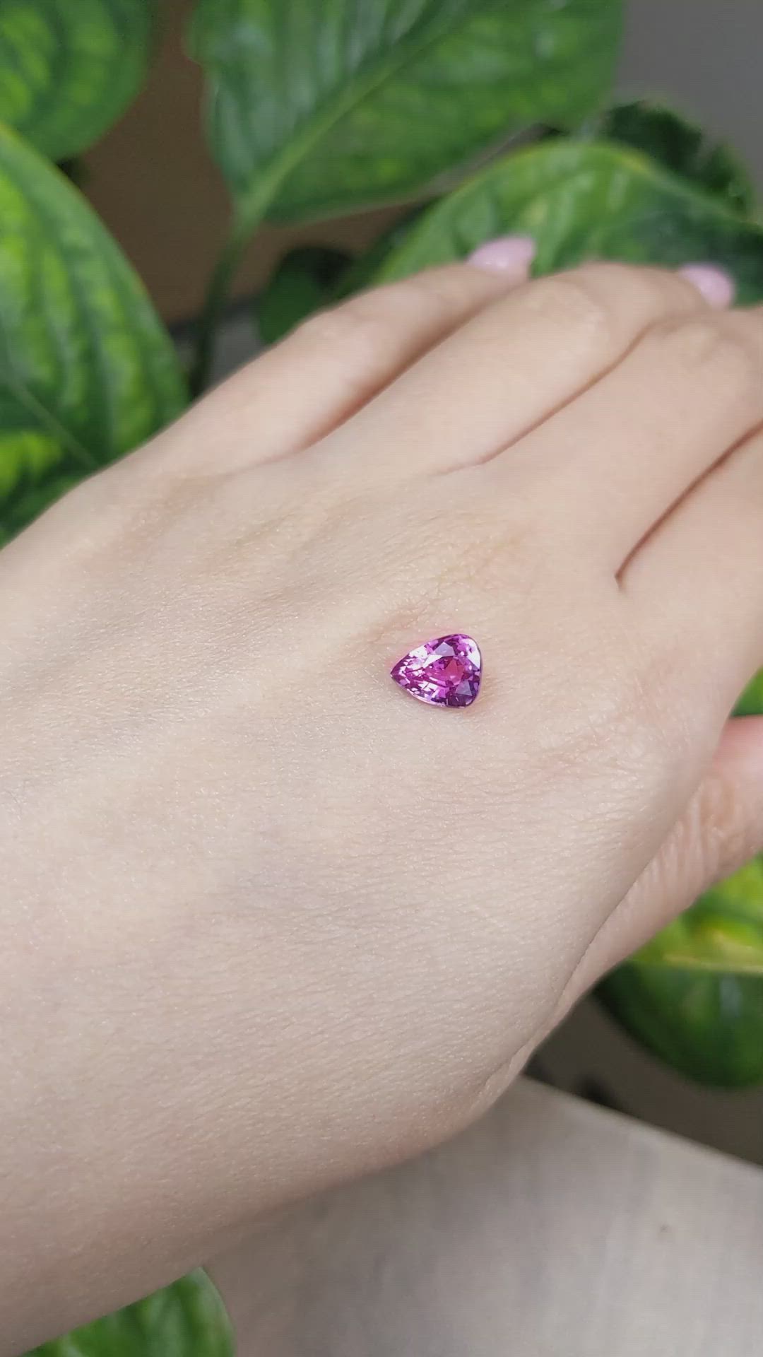 1.67 Ct. Purplish Pink Sapphire from Ceylon (Sri Lanka) Size Video