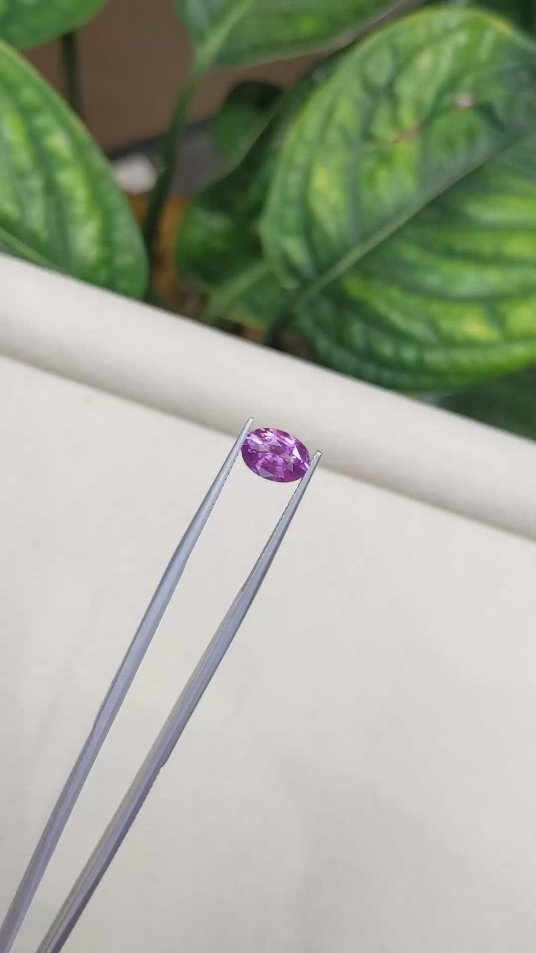 2.00 Ct. Pinkish Purple Sapphire from Ceylon (Sri Lanka) Size Video