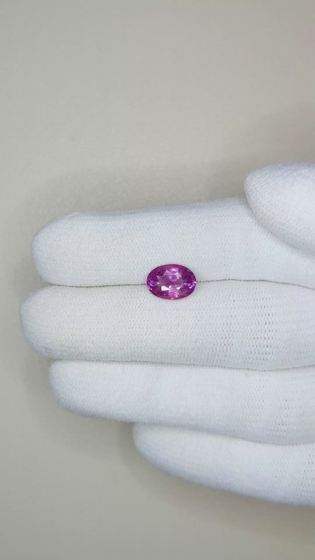 2.00 Ct. Pinkish Purple Sapphire from Ceylon (Sri Lanka) Size Video