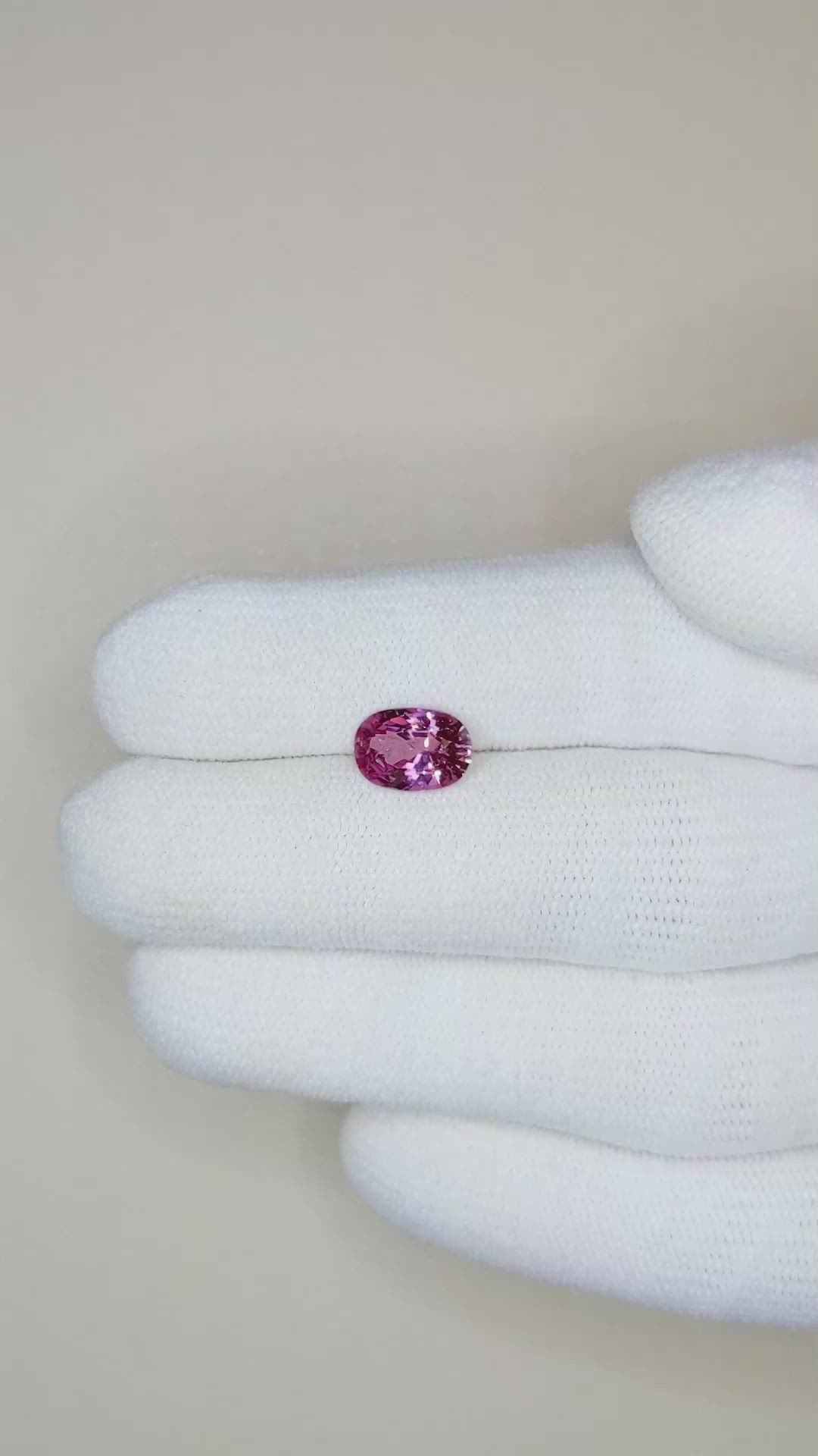 1.87 Ct. Purplish Pink Sapphire from Ceylon (Sri Lanka) Size Video