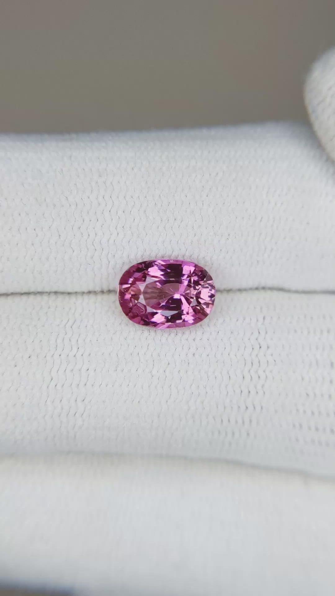 1.87 Ct. Purplish Pink Sapphire from Ceylon (Sri Lanka) Size Video