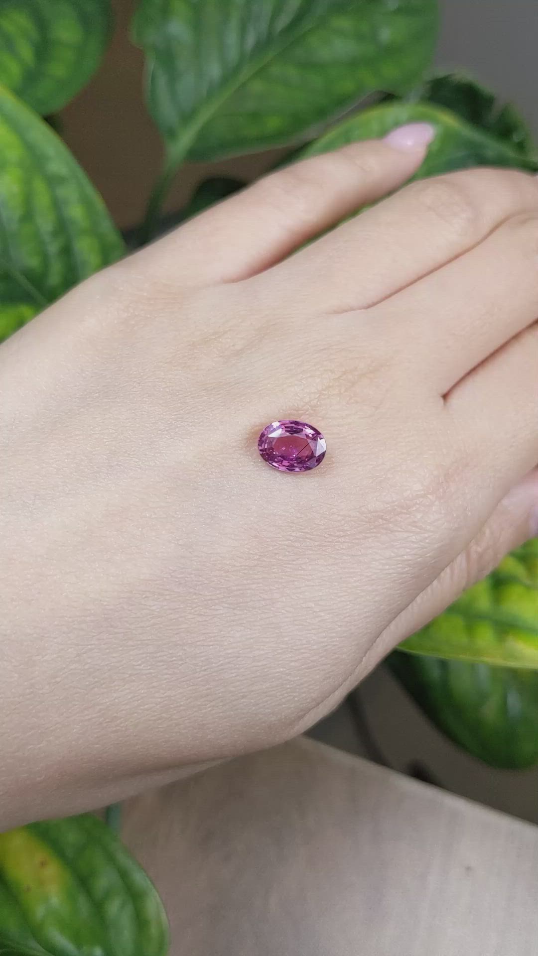 2.19 Ct. Purplish Pink Sapphire from Ceylon (Sri Lanka) Size Video