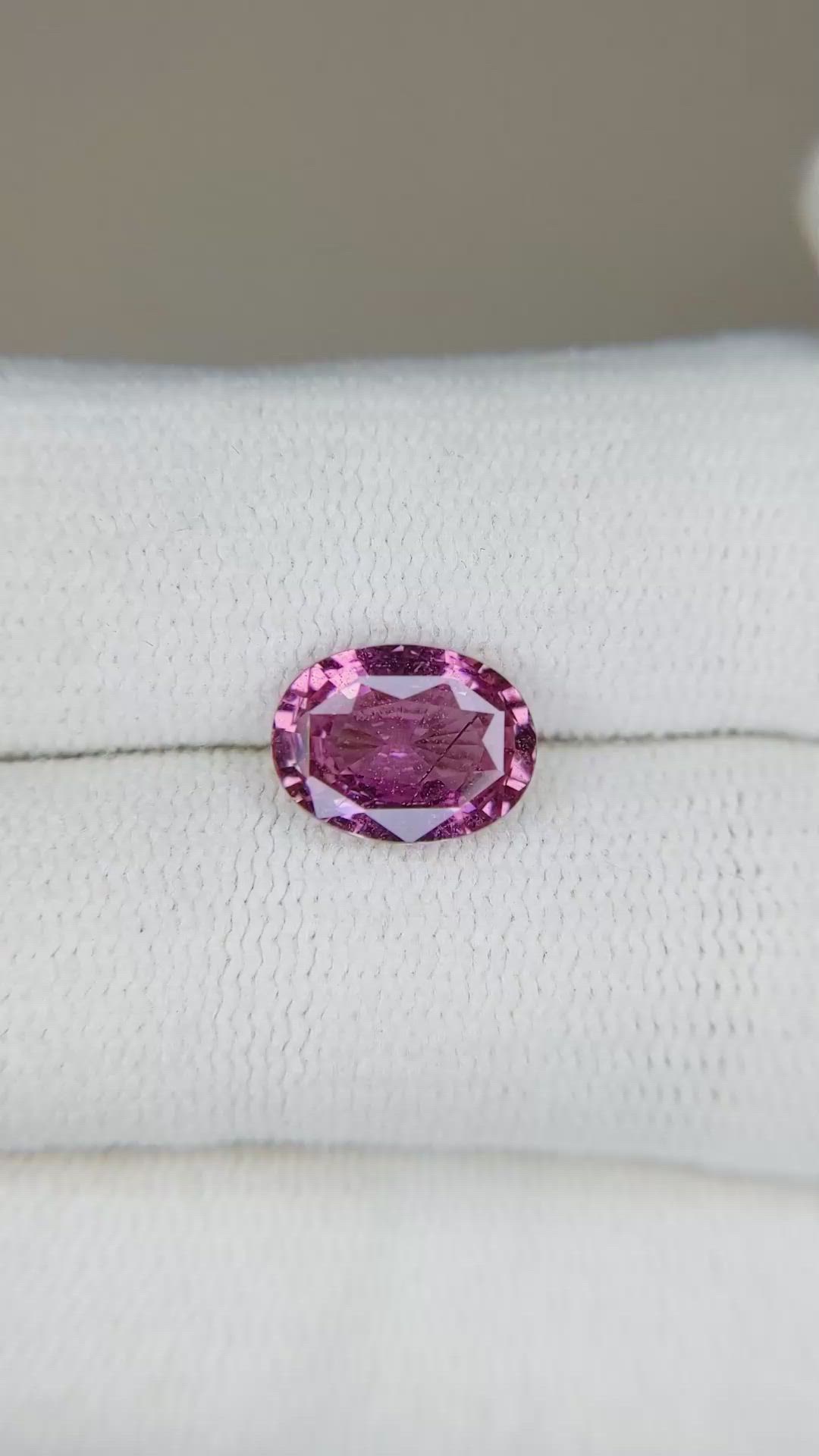 2.19 Ct. Purplish Pink Sapphire from Ceylon (Sri Lanka) Size Video