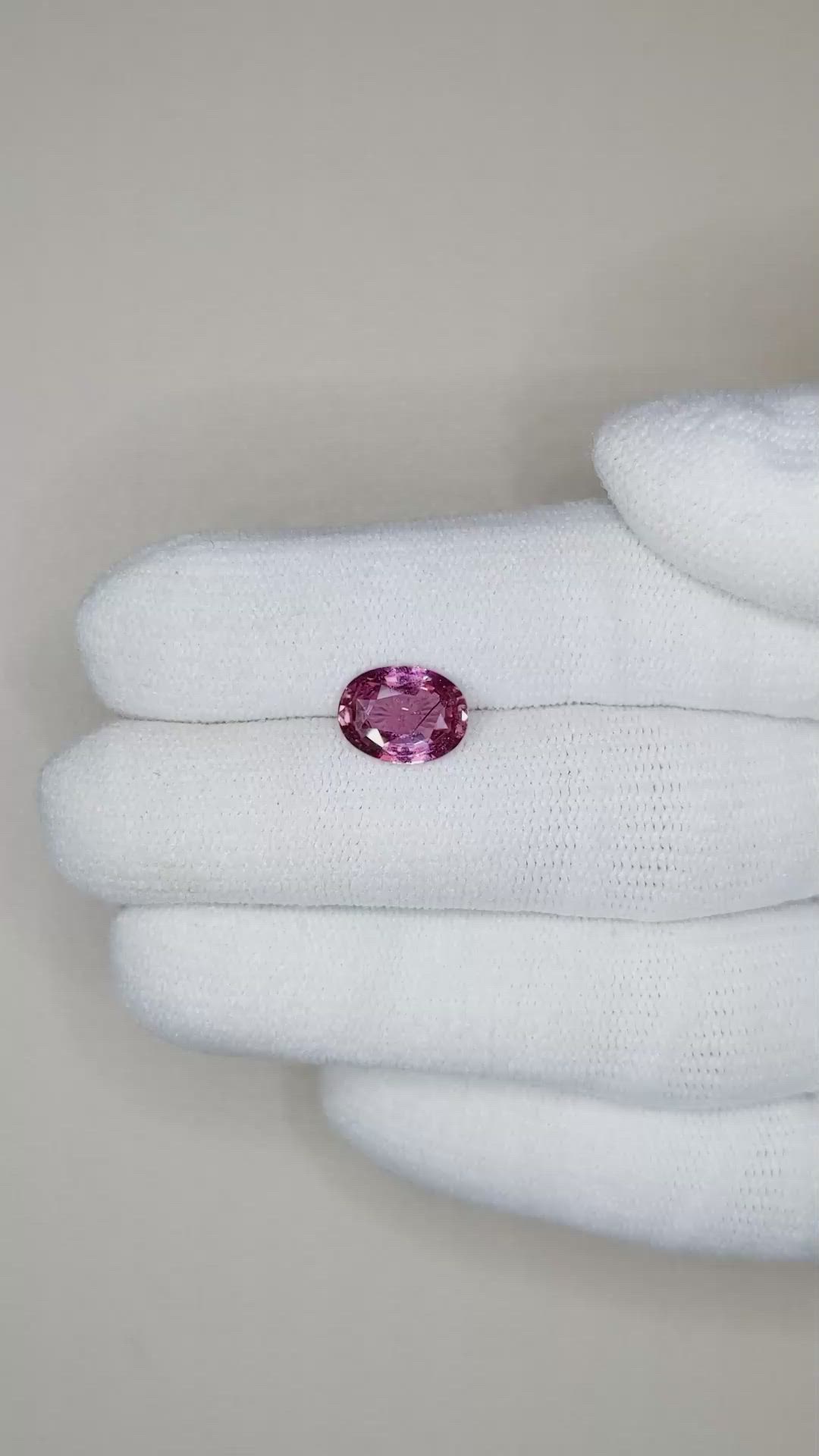 2.19 Ct. Purplish Pink Sapphire from Ceylon (Sri Lanka) Size Video