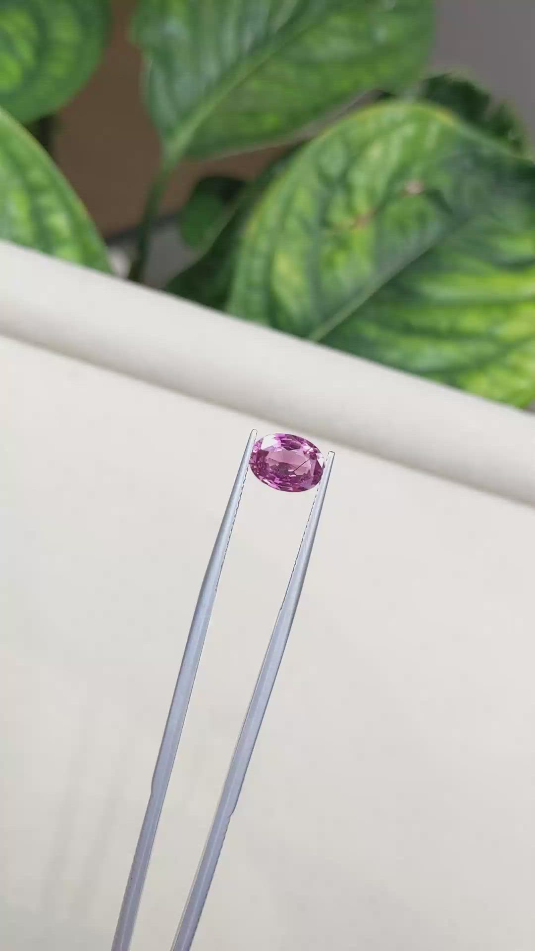 2.19 Ct. Purplish Pink Sapphire from Ceylon (Sri Lanka) Size Video