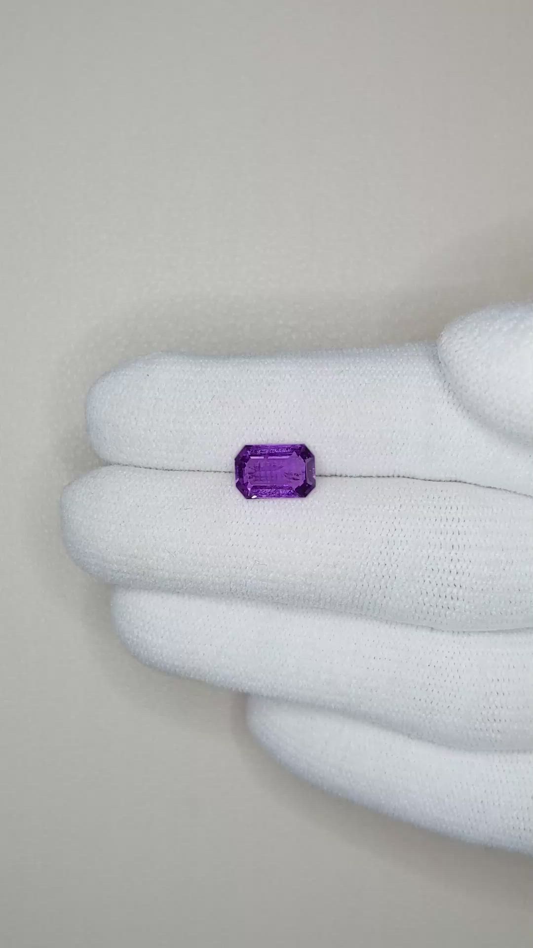2.09 Ct. Purple Sapphire from Ceylon (Sri Lanka) Size Video