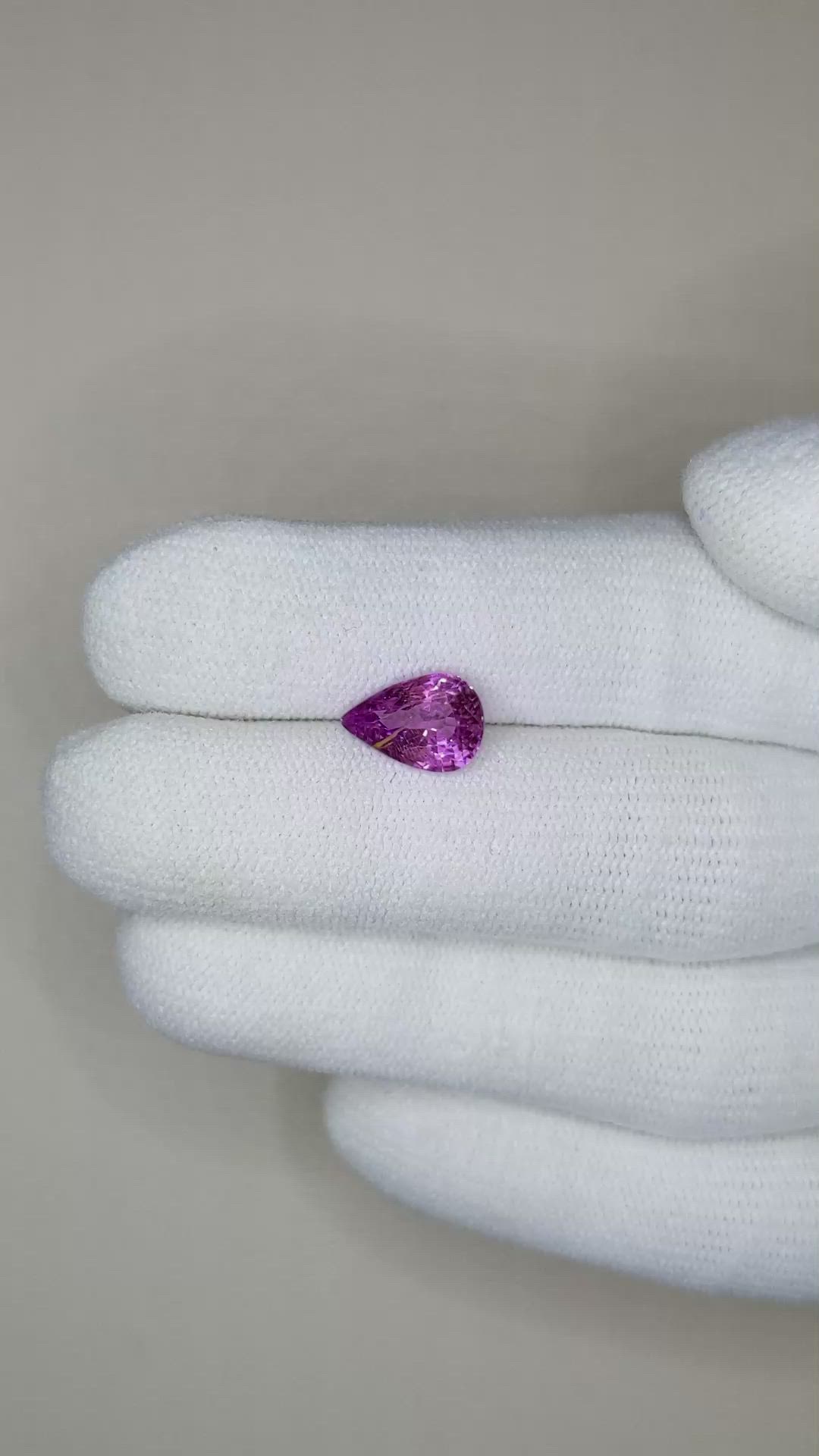 2.24 Ct. Purplish Pink Sapphire from Ceylon (Sri Lanka) Size Video