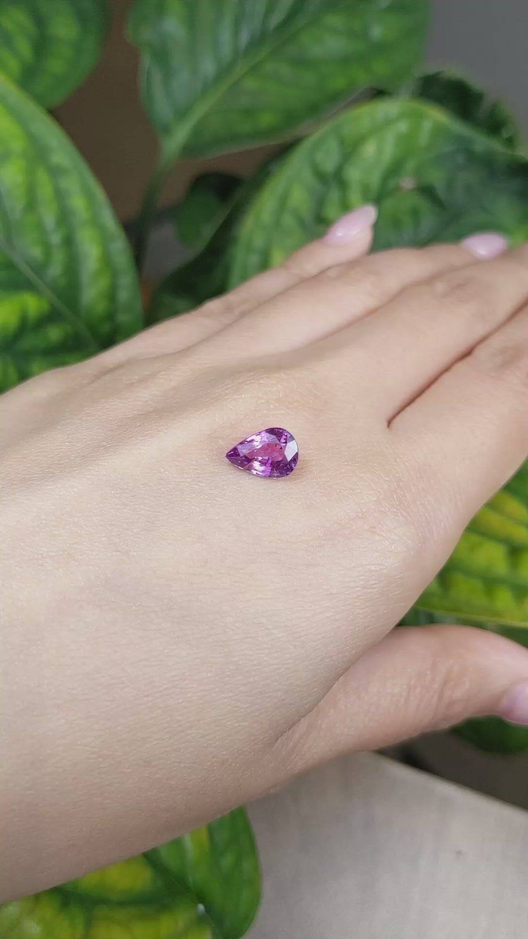 2.24 Ct. Purplish Pink Sapphire from Ceylon (Sri Lanka) Size Video