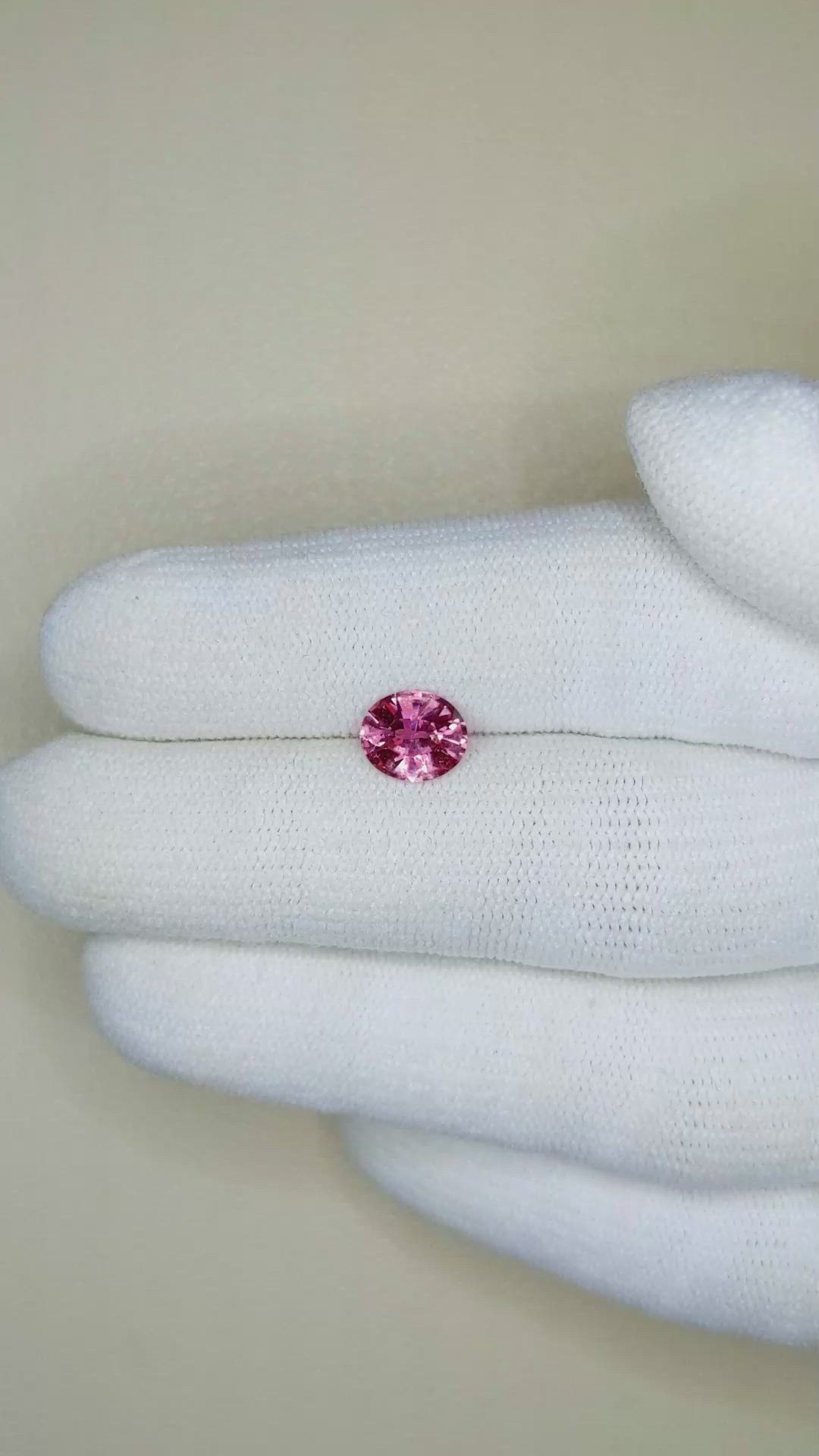 1.19 Ct. Reddish Pink Sapphire from Ceylon (Sri Lanka) Size Video