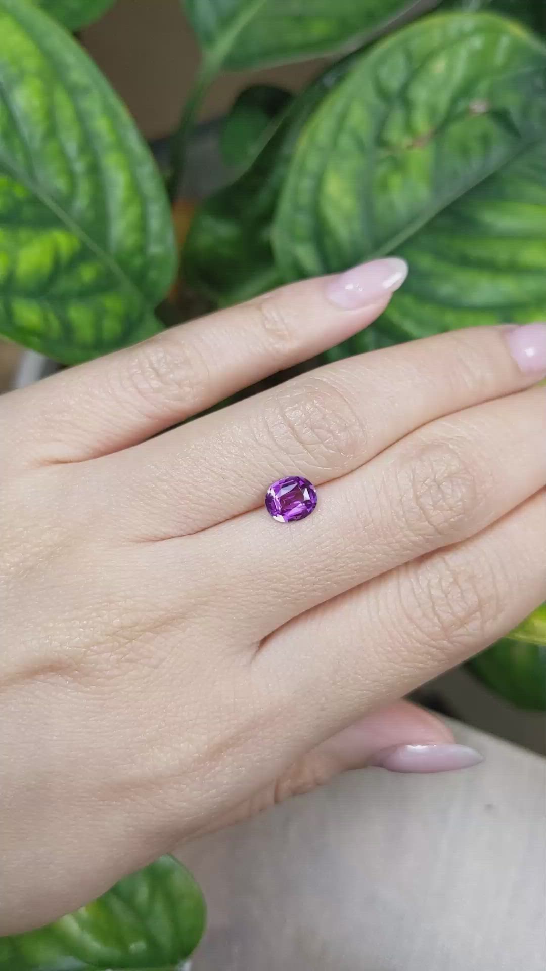 1.23 Ct. Purple Sapphire from Ceylon (Sri Lanka) Size Video