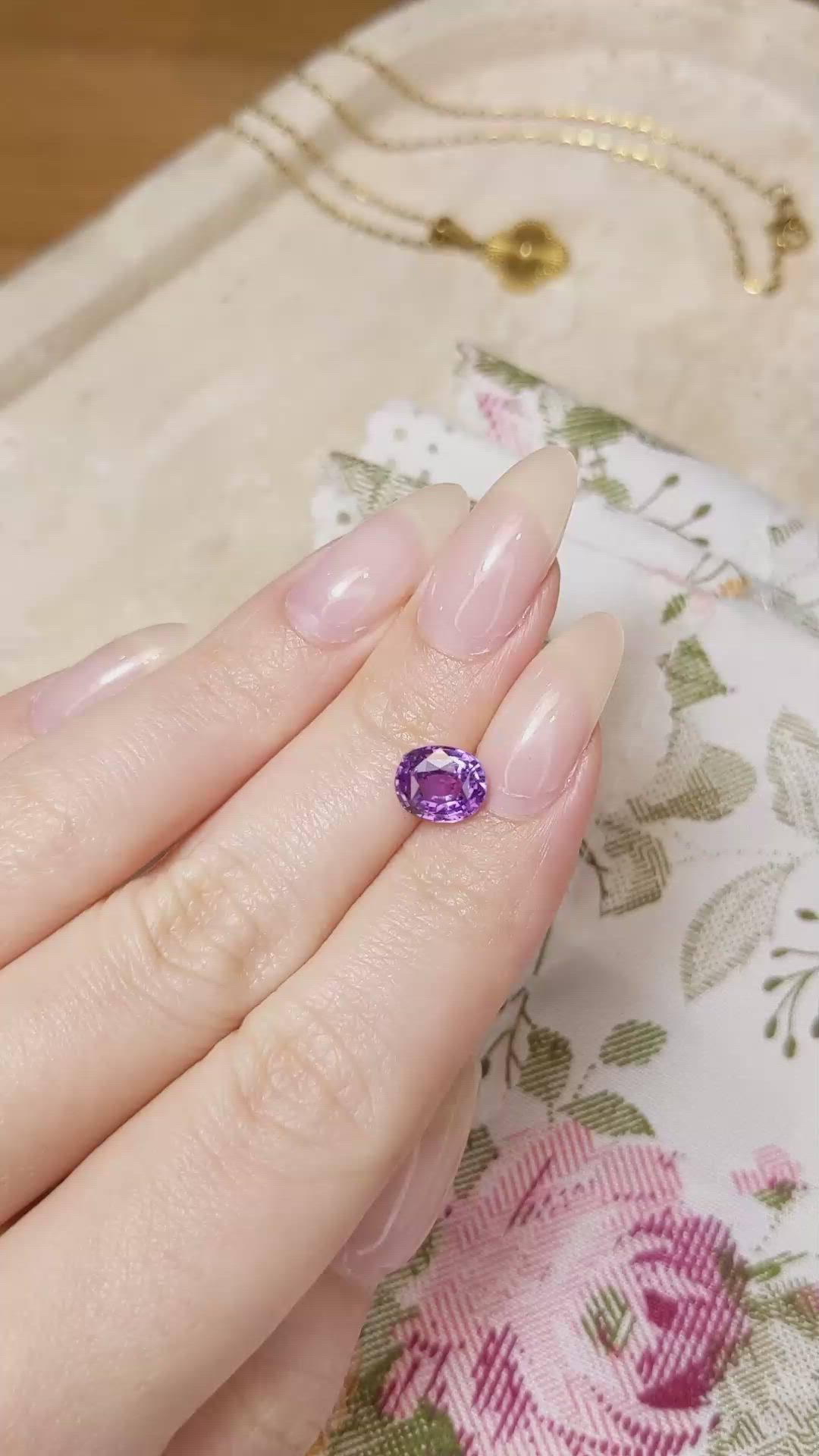 2.06 Ct. Purple Sapphire from Ceylon (Sri Lanka) Size Video
