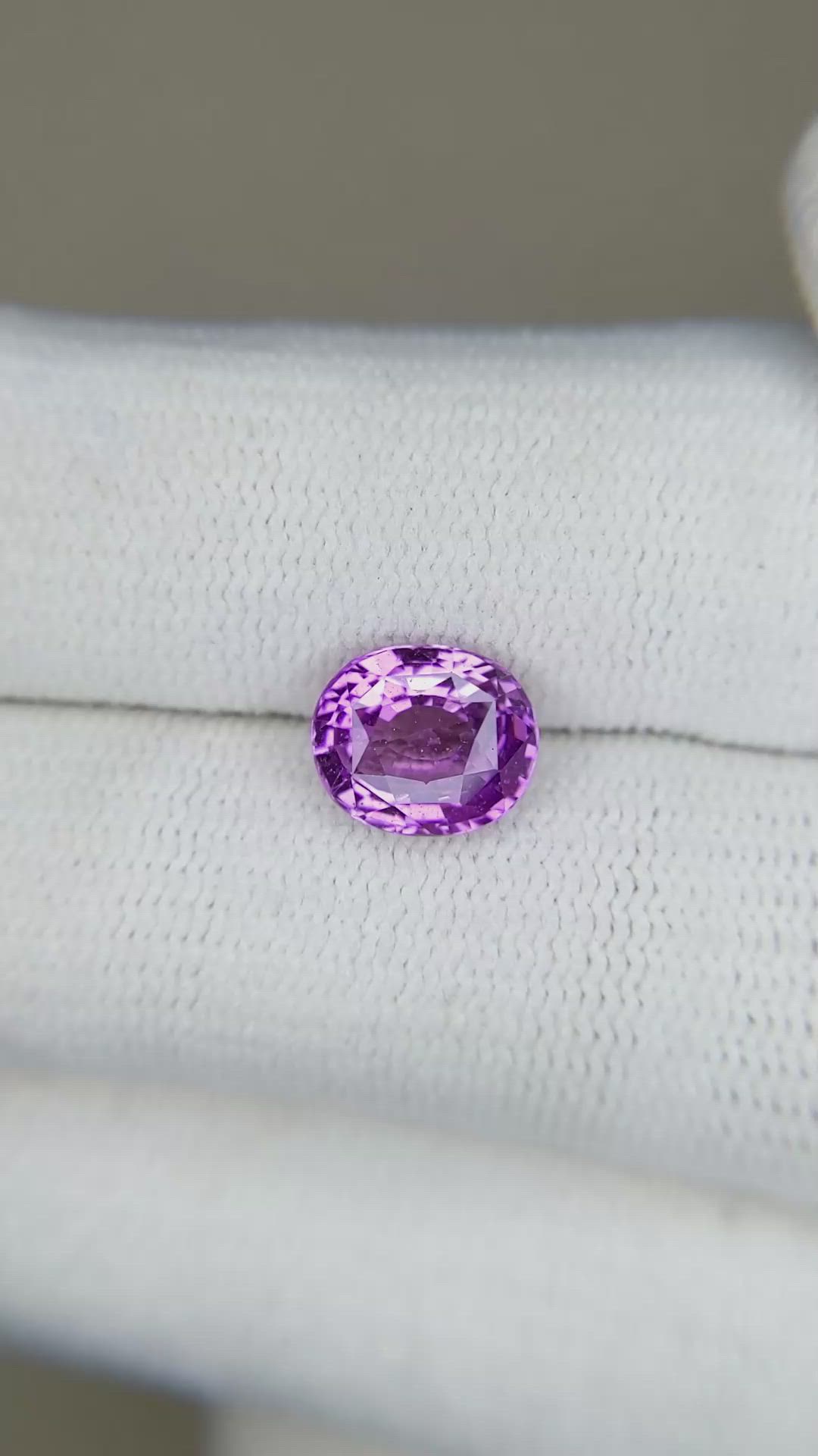 2.06 Ct. Purple Sapphire from Ceylon (Sri Lanka) Size Video