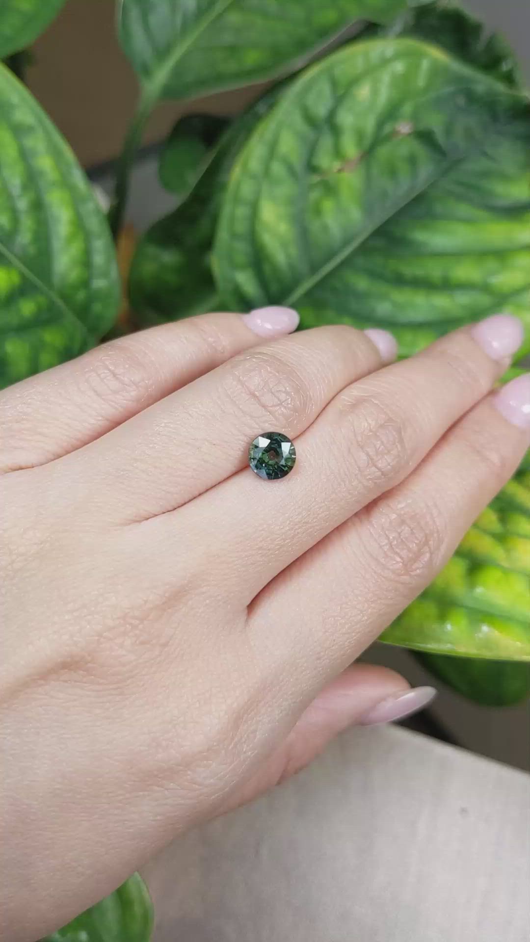 1.79 Ct. Bluish Green Sapphire from Ceylon (Sri Lanka) Size Video