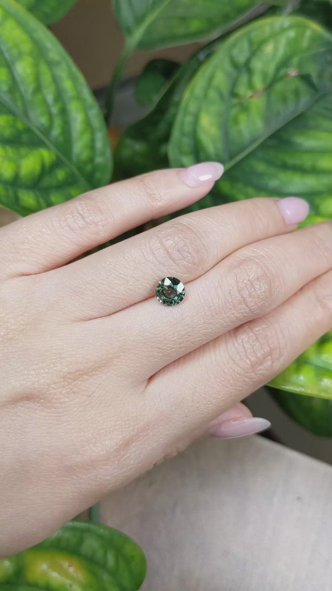 1.54 Ct. Bluish Green Sapphire from Ceylon (Sri Lanka) Size Video