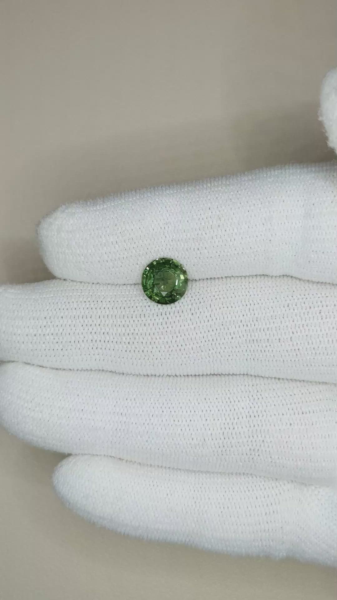 2.08 Ct. Green Sapphire from Ceylon (Sri Lanka) Size Video